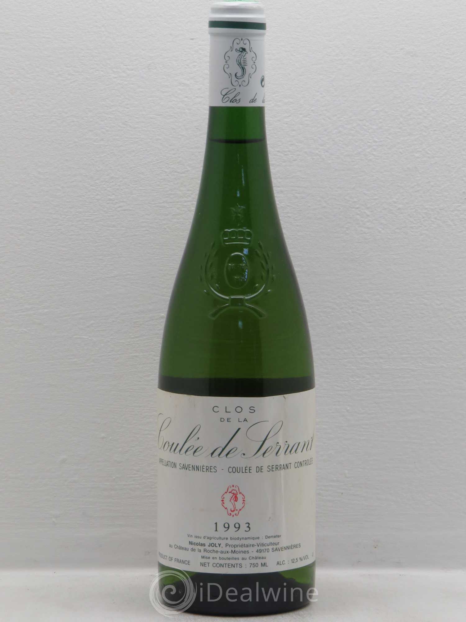 Savennières Clos de la Coulée de Serrant Vignobles de la Coulée de Serrant - Nicolas Joly 1993 - Lot de 1 bouteille - 0