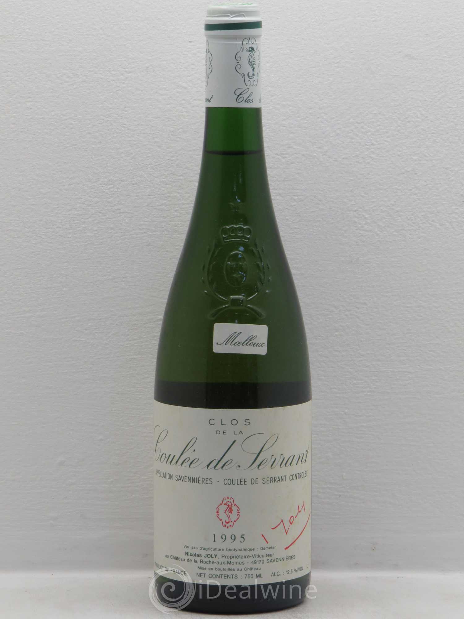 Savennières Clos de la Coulée de Serrant Vignobles de la Coulée de Serrant - Nicolas Joly 1995 - Lot de 1 bouteille - 0