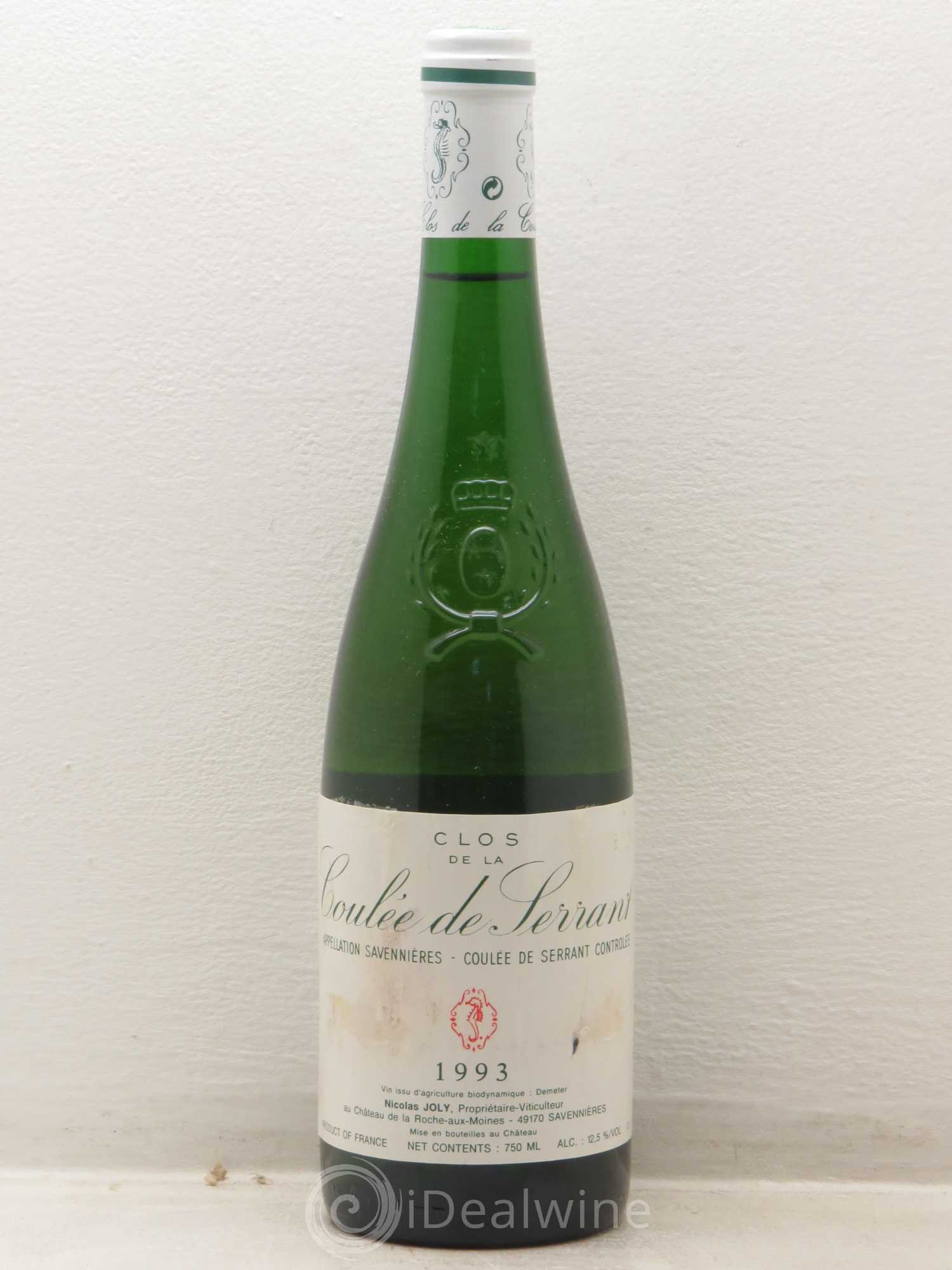 Savennières Clos de la Coulée de Serrant Vignobles de la Coulée de Serrant - Nicolas Joly 1993 - Lot de 1 bouteille - 0