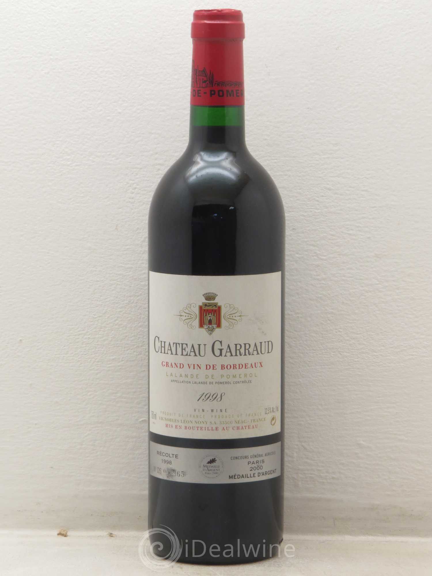 Bordeaux Garraud Lalande De Pomerol (sans prix de reserve) 1998 - Posten von 1 Flasche - 0