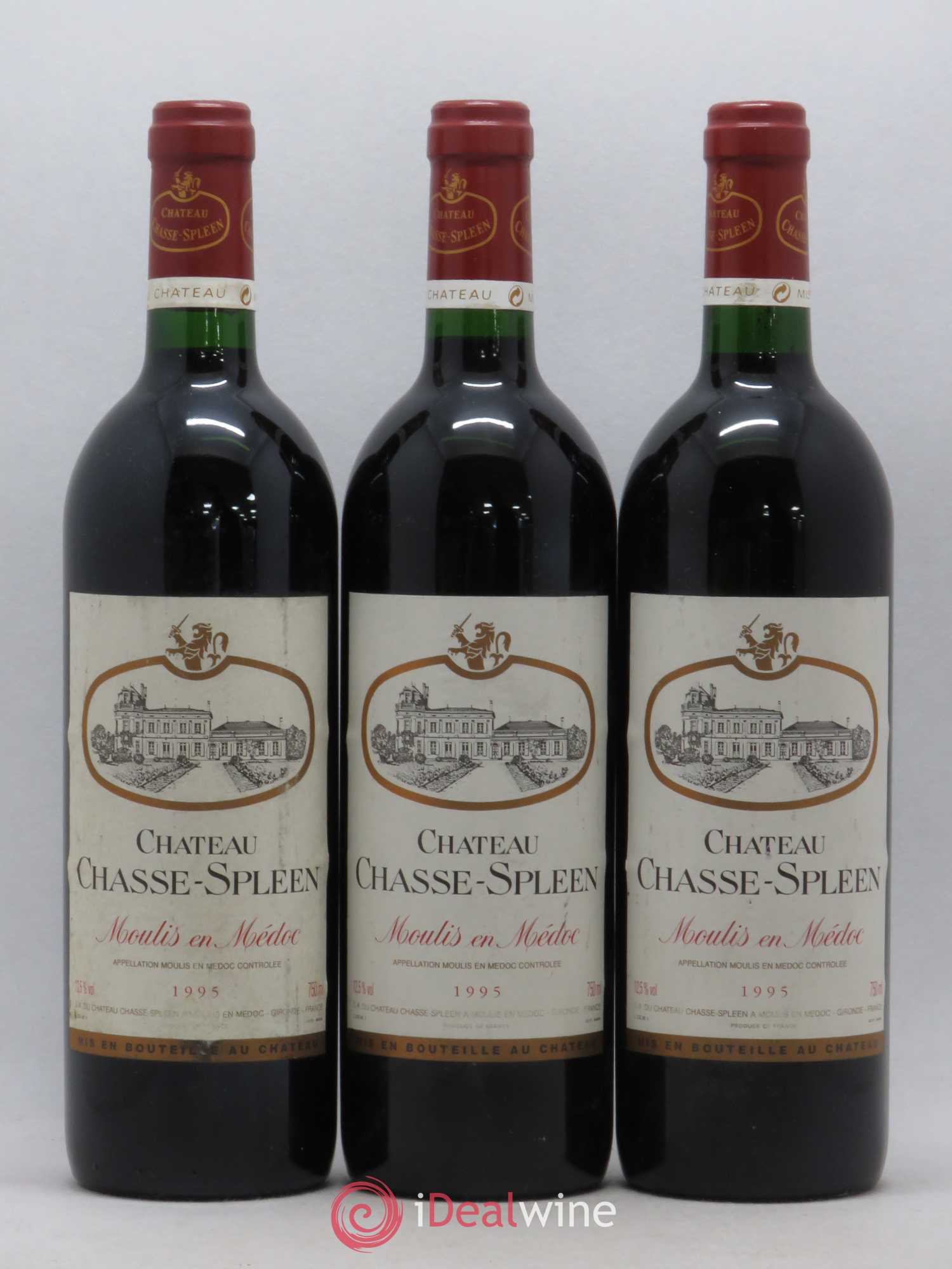 Château Chasse Spleen 1995 - Lot de 3 bouteilles - 0