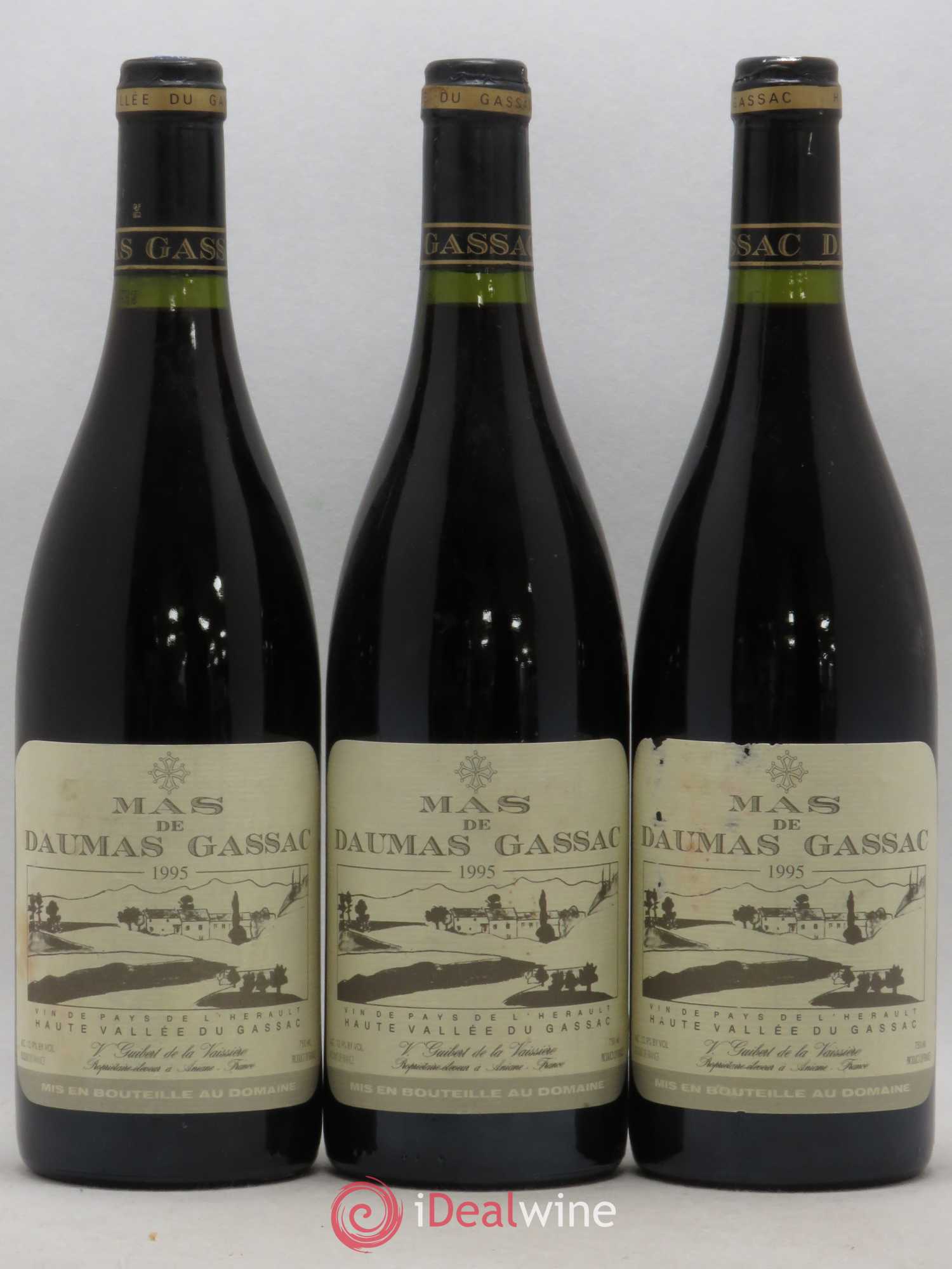 Pays d'Hérault Mas de Daumas Gassac 1995 - Posten von 3 Flaschen - 0