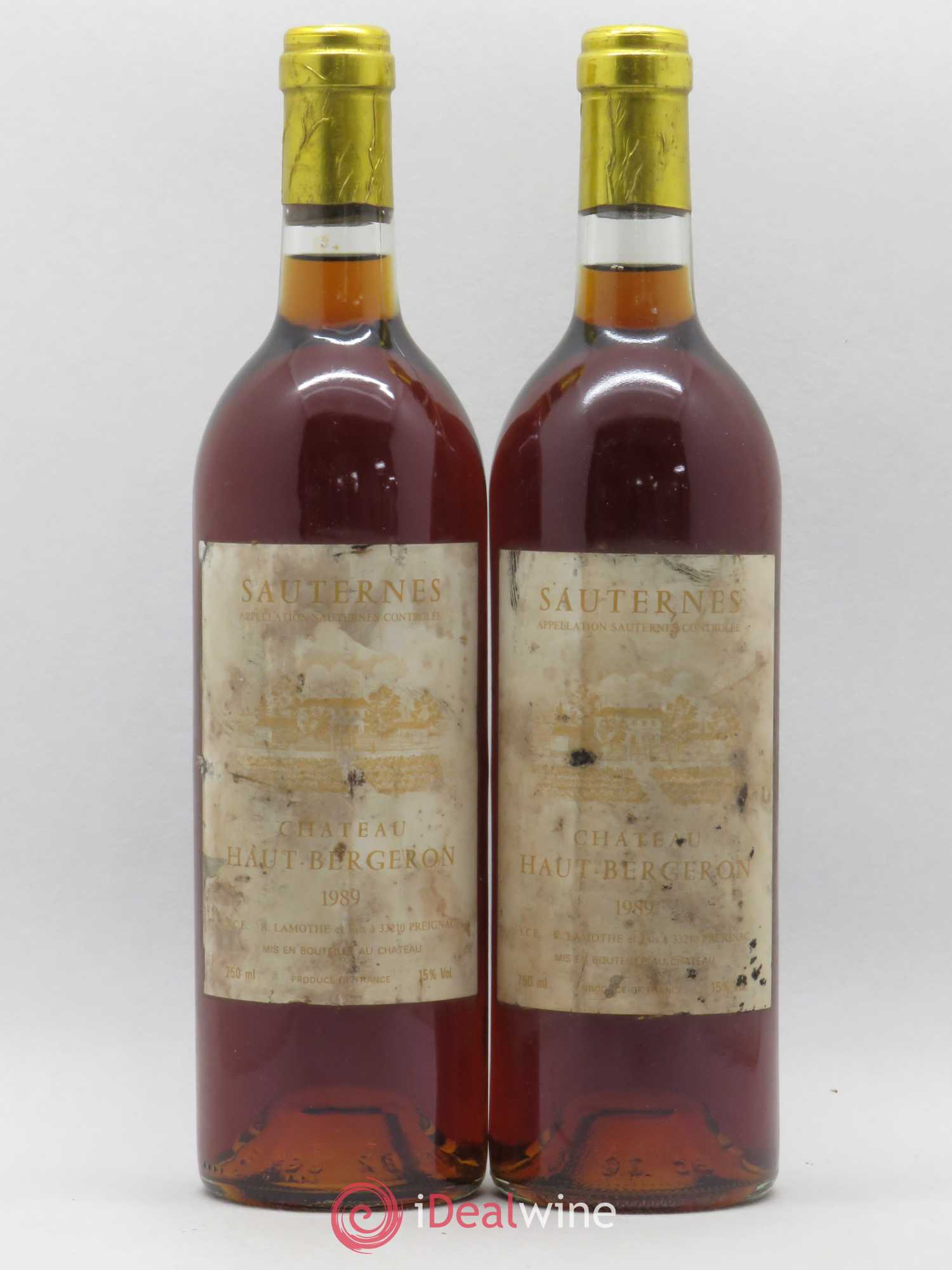 Château Haut-Bergeron 1989 - Lotto di 2 bottiglie - 0