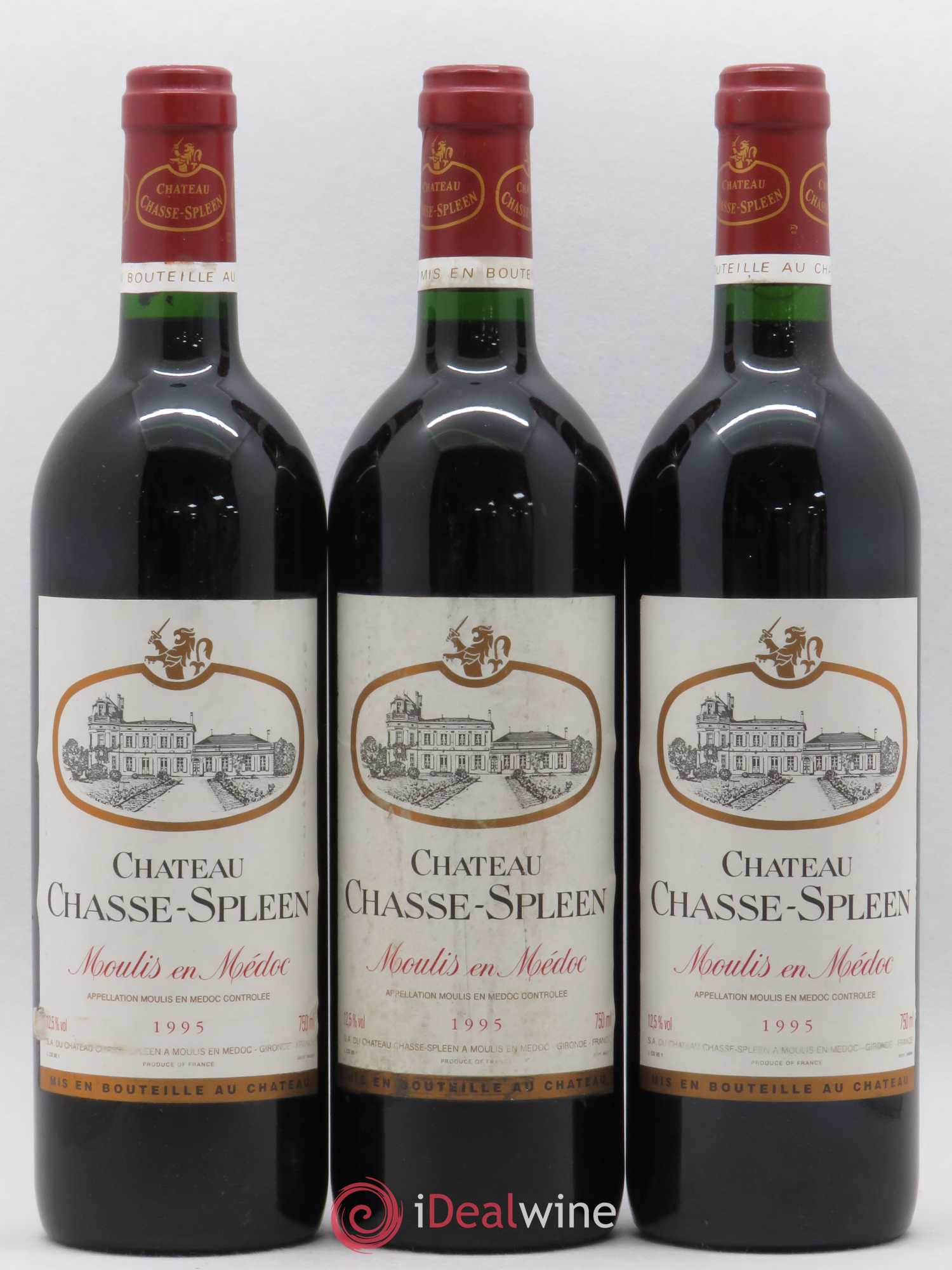 Château Chasse Spleen 1995 - Lot de 3 bouteilles - 0