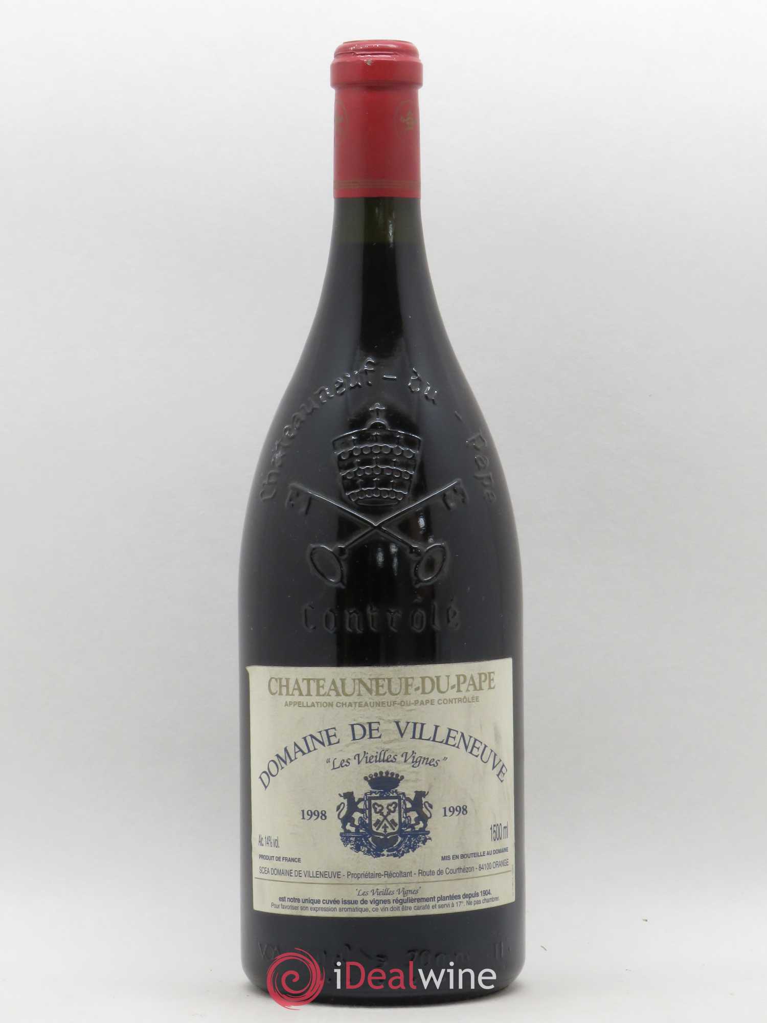 Châteauneuf-du-Pape Château Villeneuve Les Vieilles Vignes 1998 - Posten von 1 Magnum - 0