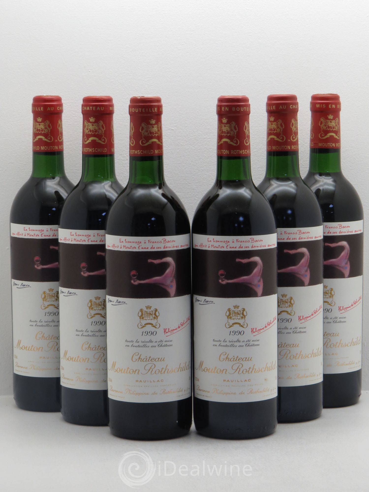 Château Mouton Rothschild 1er Grand Cru Classé 1990 - Lot de 6 bouteilles - 0