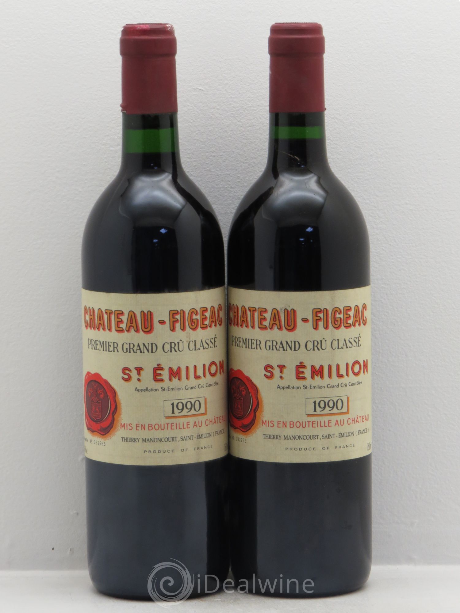 Château Figeac 1er Grand Cru Classé A 1990 - Lot de 2 bouteilles - 0