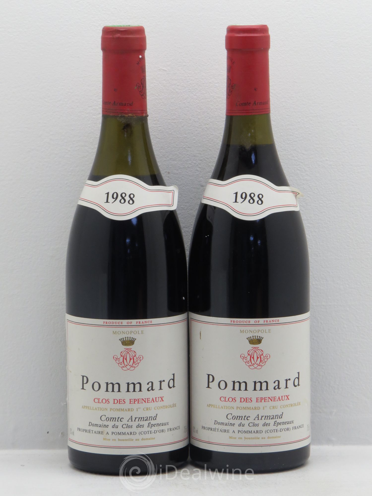 Pommard 1er Cru Clos des Epeneaux Comte Armand 1988 - Lot de 2 bouteilles - 0