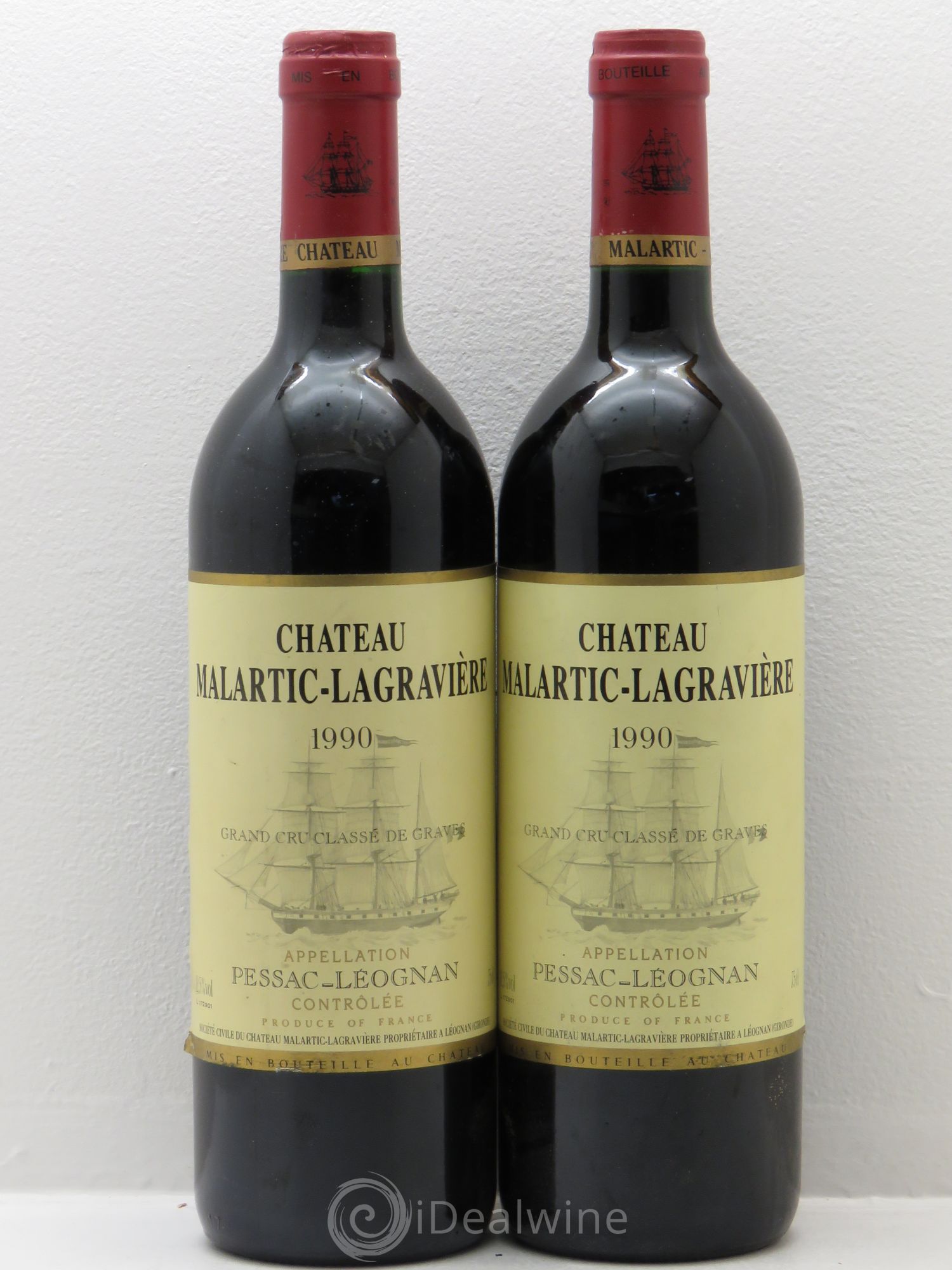 Château Malartic-Lagravière Cru Classé de Graves 1990 - Lot de 2 bouteilles - 0