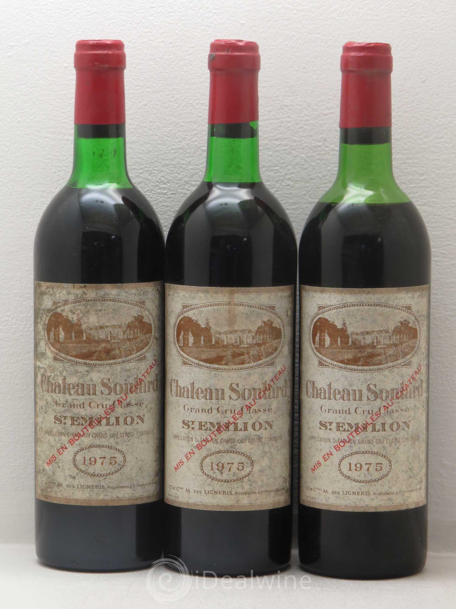 Château Soutard Grand Cru Classé 1975 - Lot de 3 bouteilles - 0