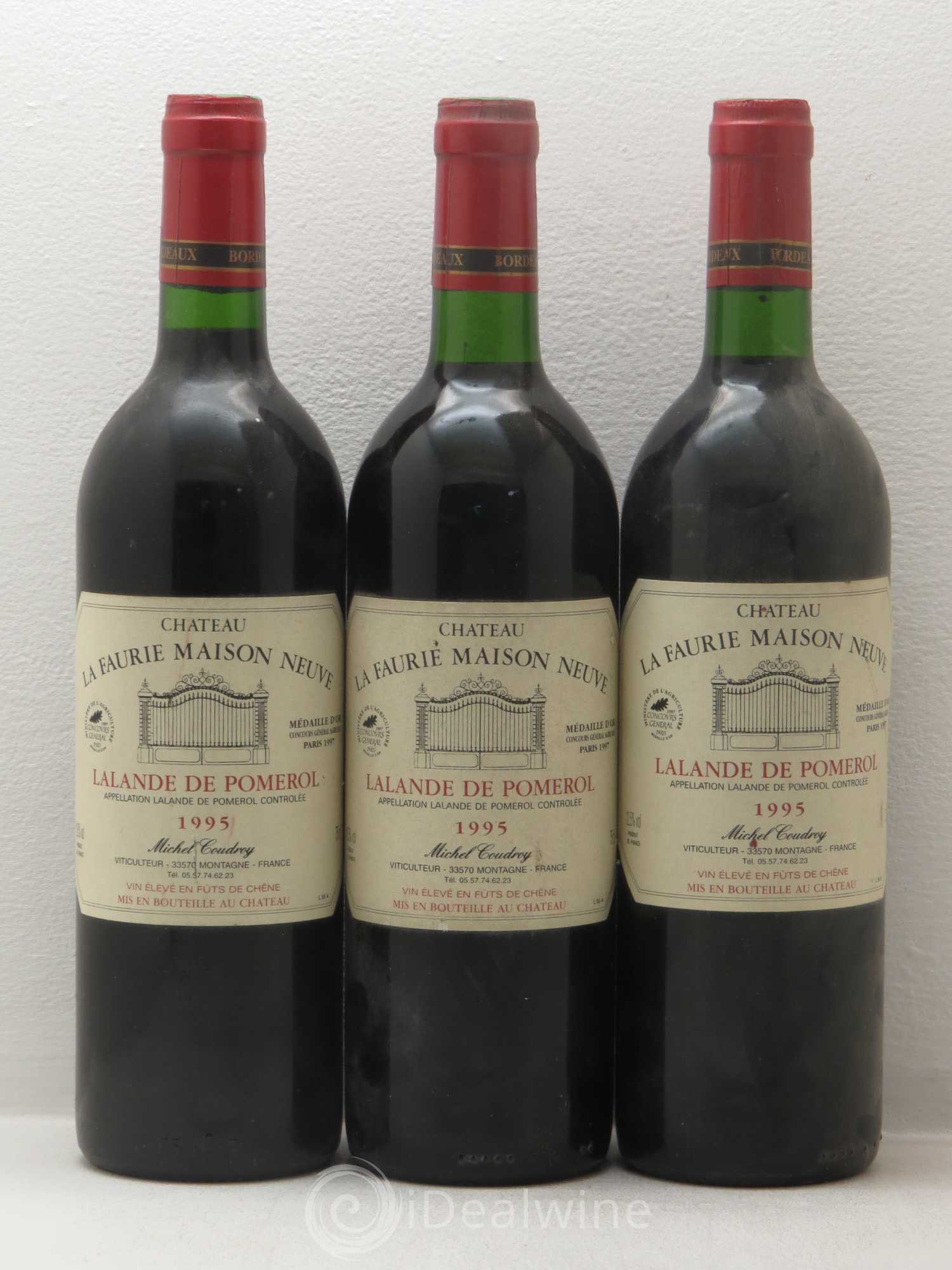 Bordeaux Domaine La Faurie Maison Neuve Lalande De Pomerol 1995 - Lot de 6 bouteilles - 2