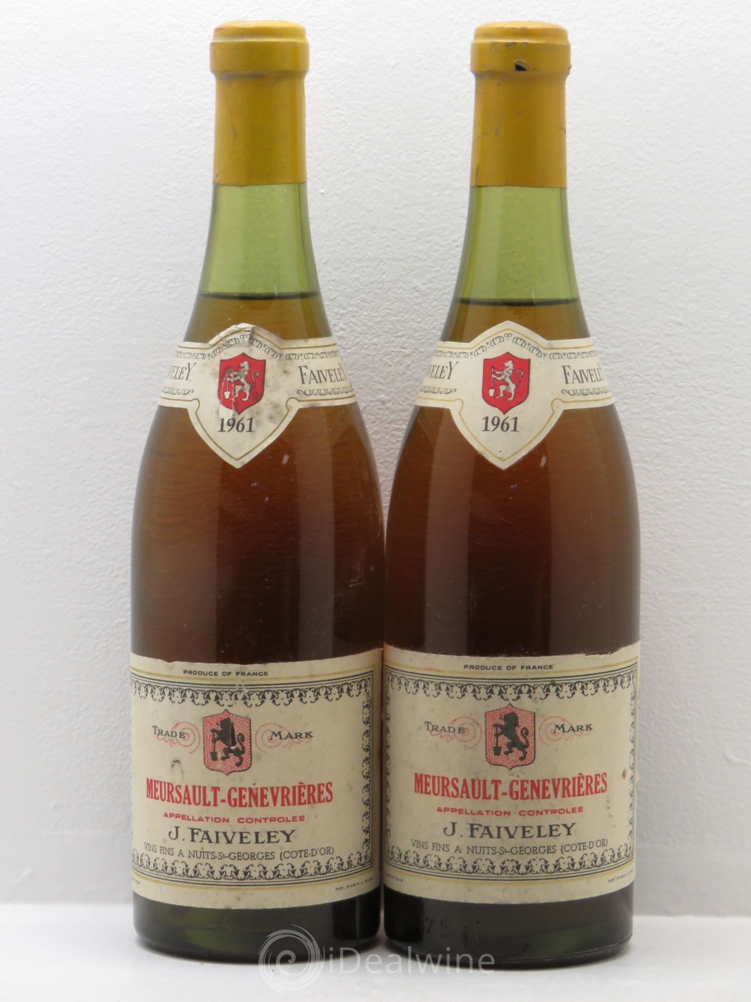 Meursault Genevrières J.Faiveley 1961 - Posten von 2 Flaschen - 0