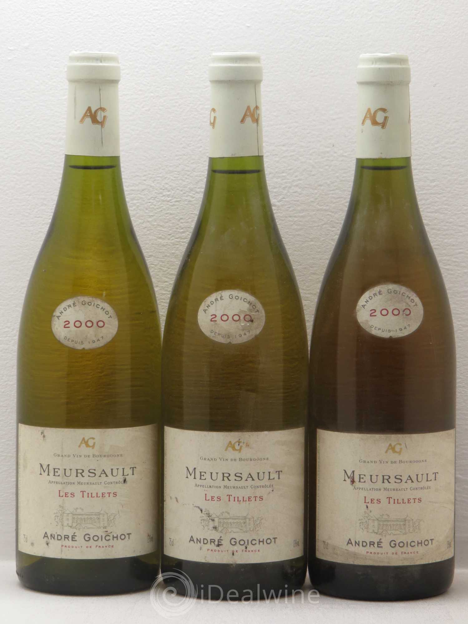 Meursault Les Tillets André Goichot 2000 - Posten von 3 Flaschen - 0