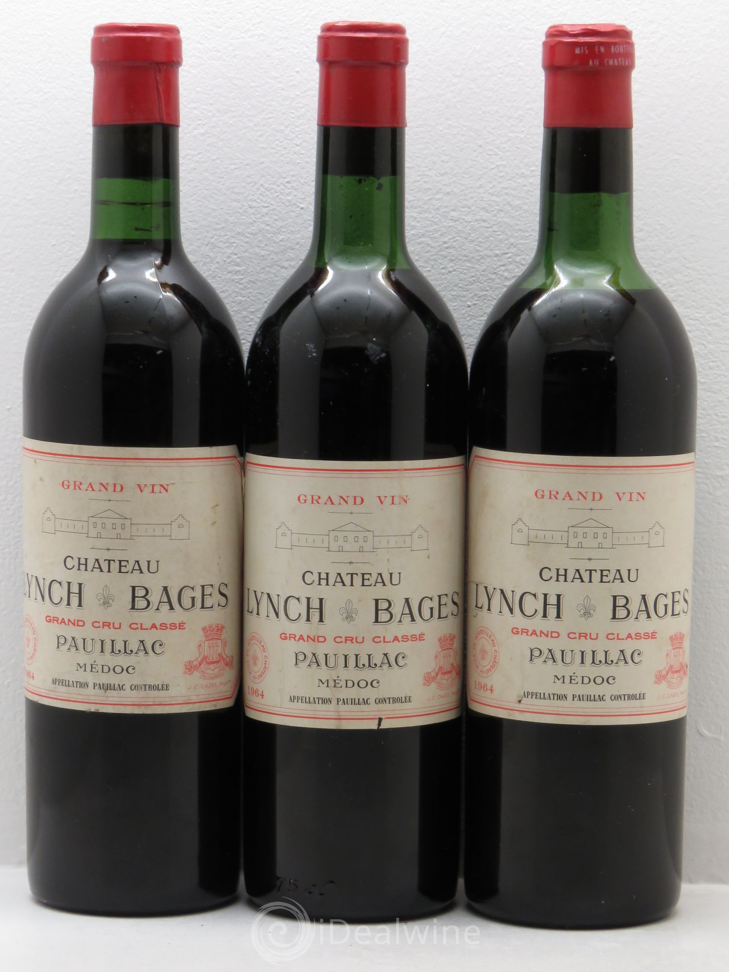 Château Lynch Bages 5ème Grand Cru Classé 1964 - Lot de 3 bouteilles - 0