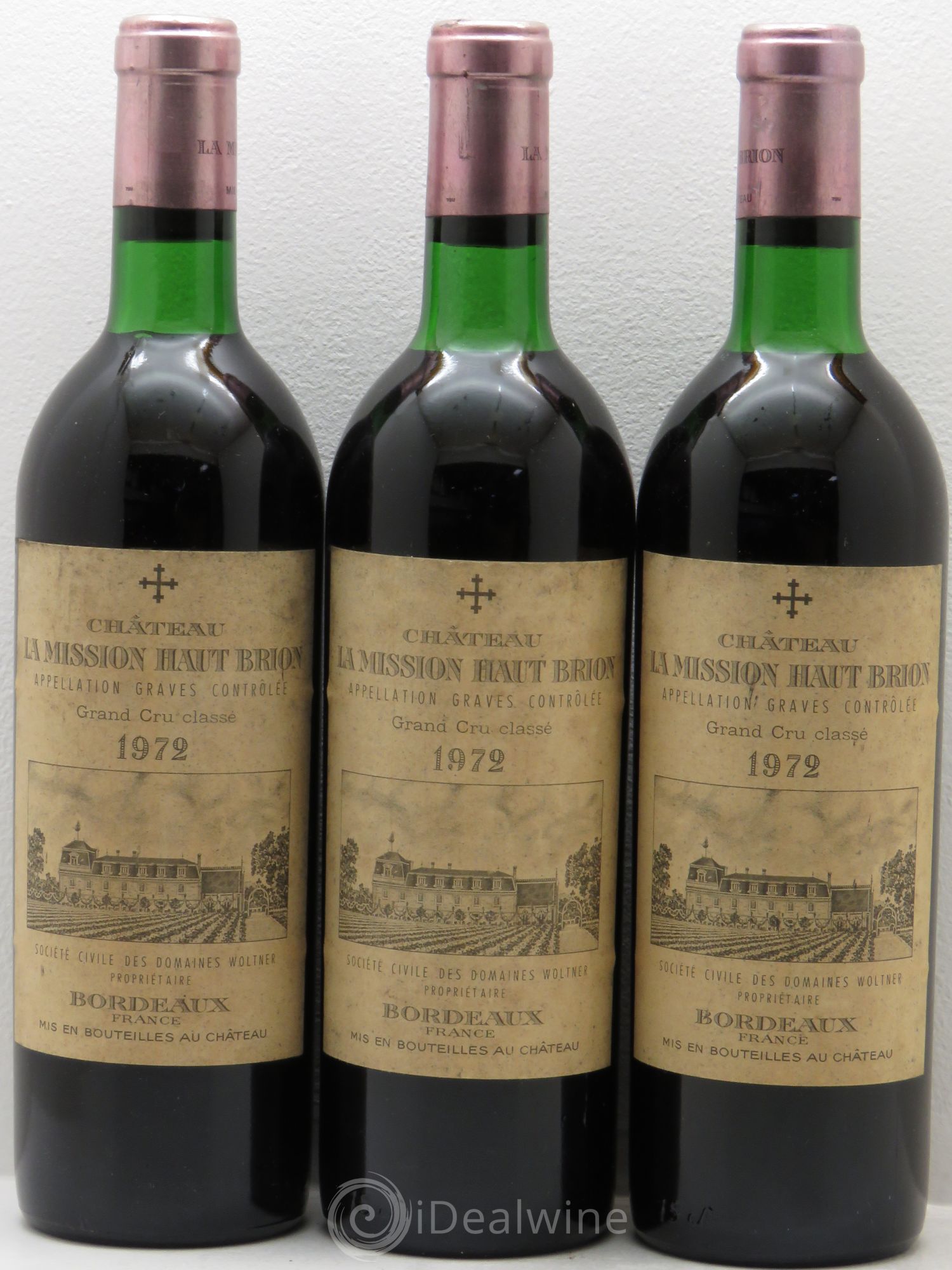 Château la Mission Haut-Brion Cru Classé de Graves 1972 - Lot de 3 bouteilles - 0