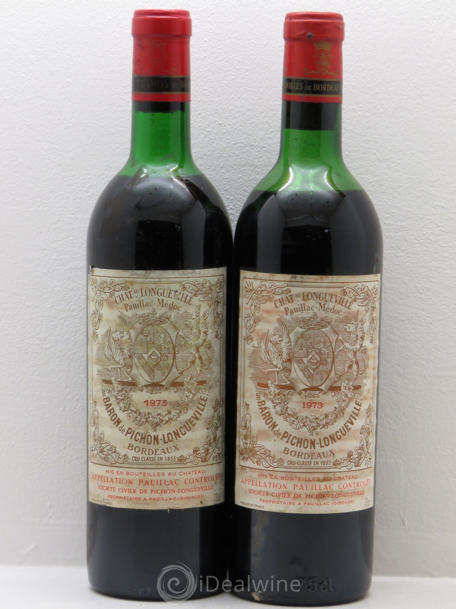 Pichon Longueville Baron 2ème Grand Cru Classé 1973 - Lot de 2 bouteilles - 0