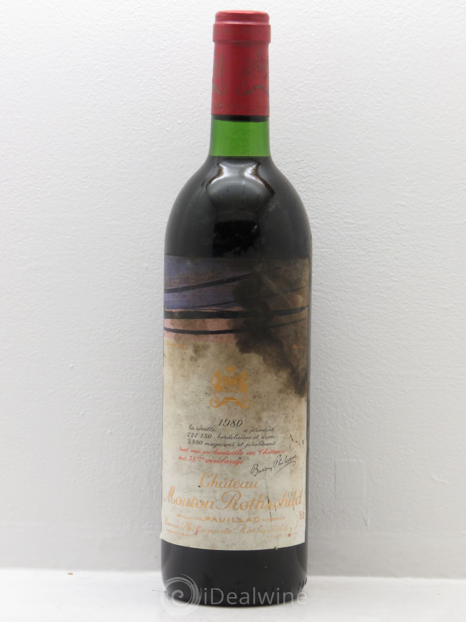 Château Mouton Rothschild 1er Grand Cru Classé 1980 - Lot de 1 bouteille - 0