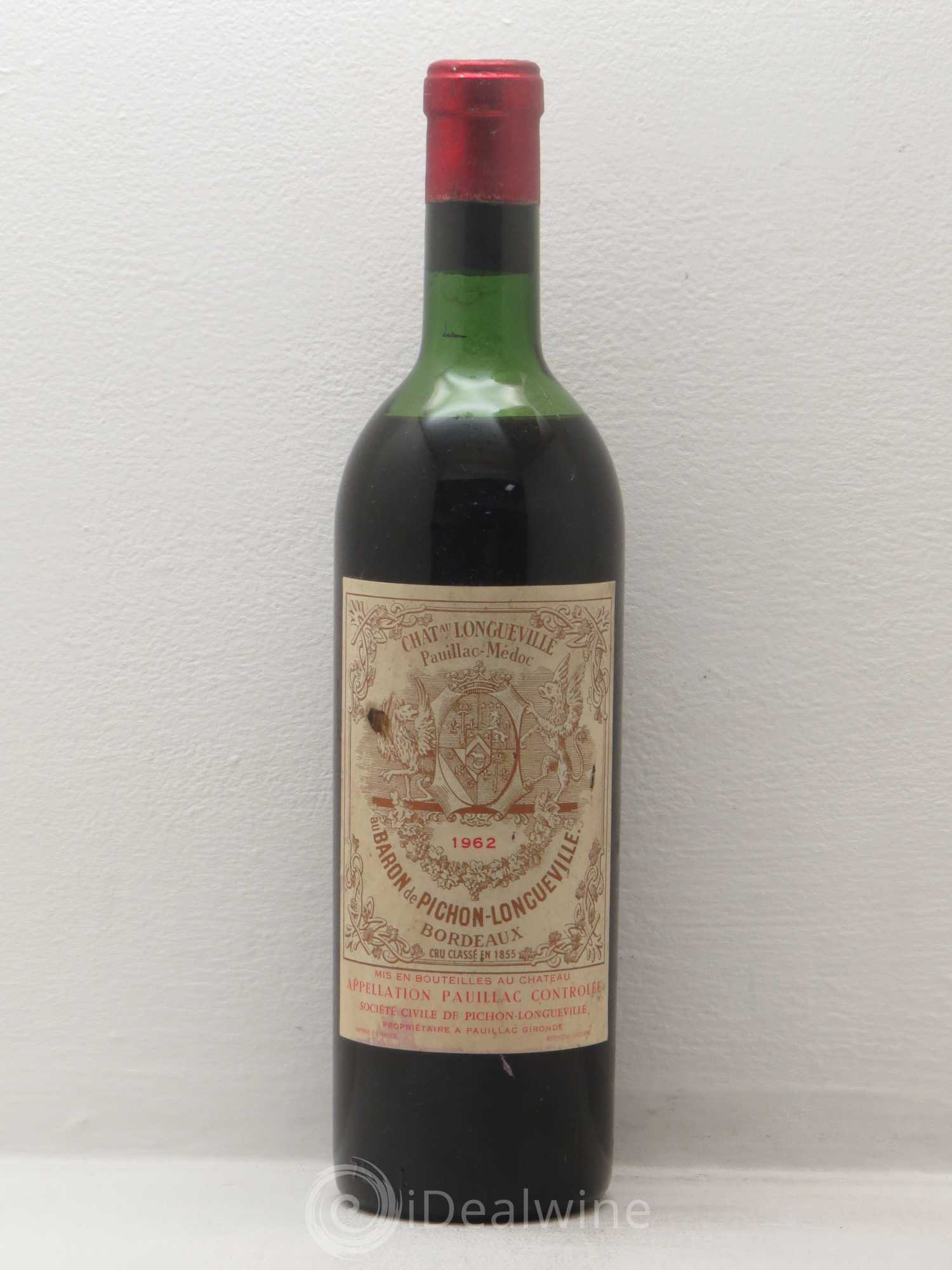 Pichon Longueville Baron 2ème Grand Cru Classé 1962 - Lot de 1 bouteille - 0