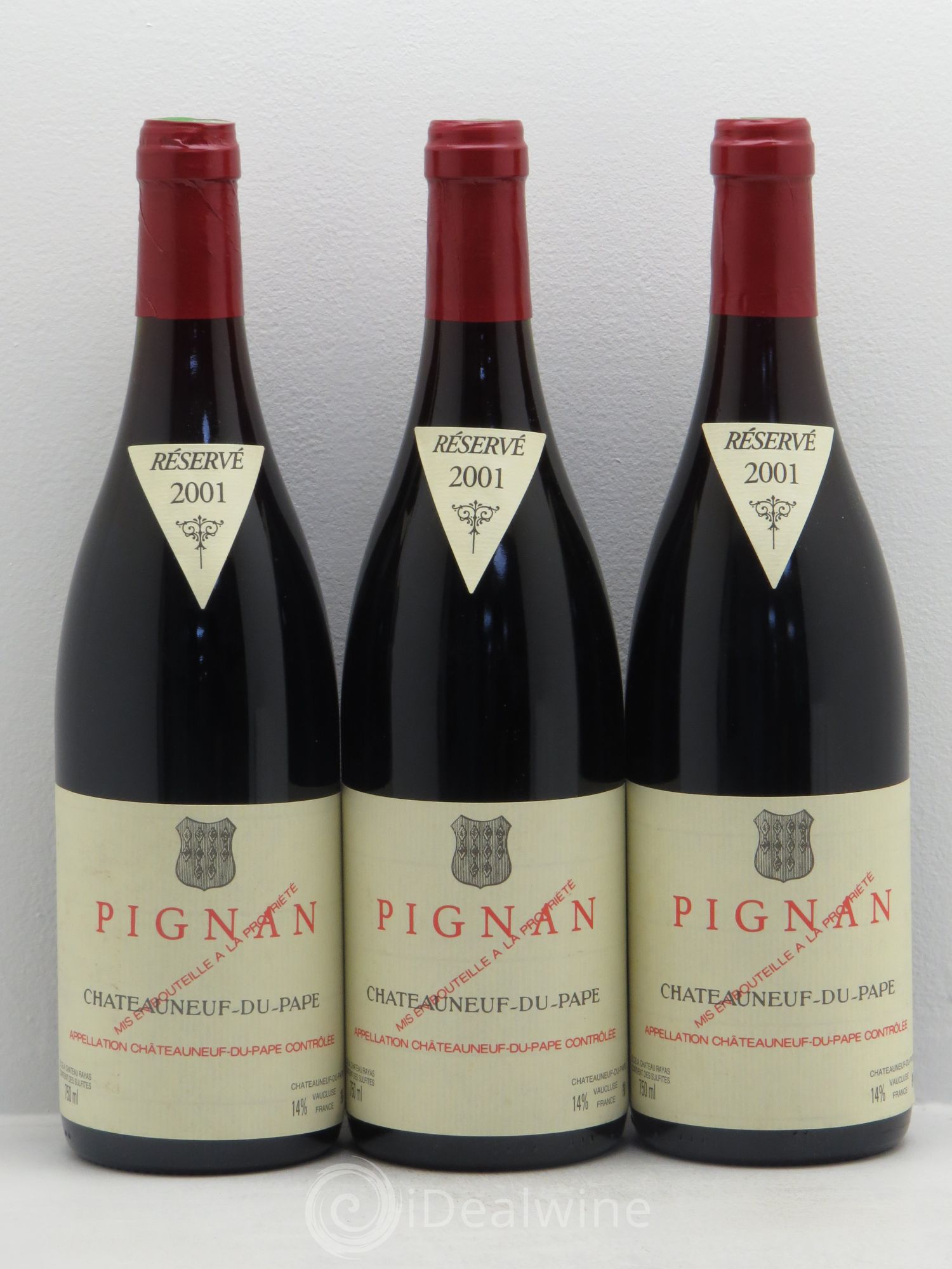 Châteauneuf-du-Pape Pignan Emmanuel Reynaud 2001 - Lot de 3 bouteilles - 0