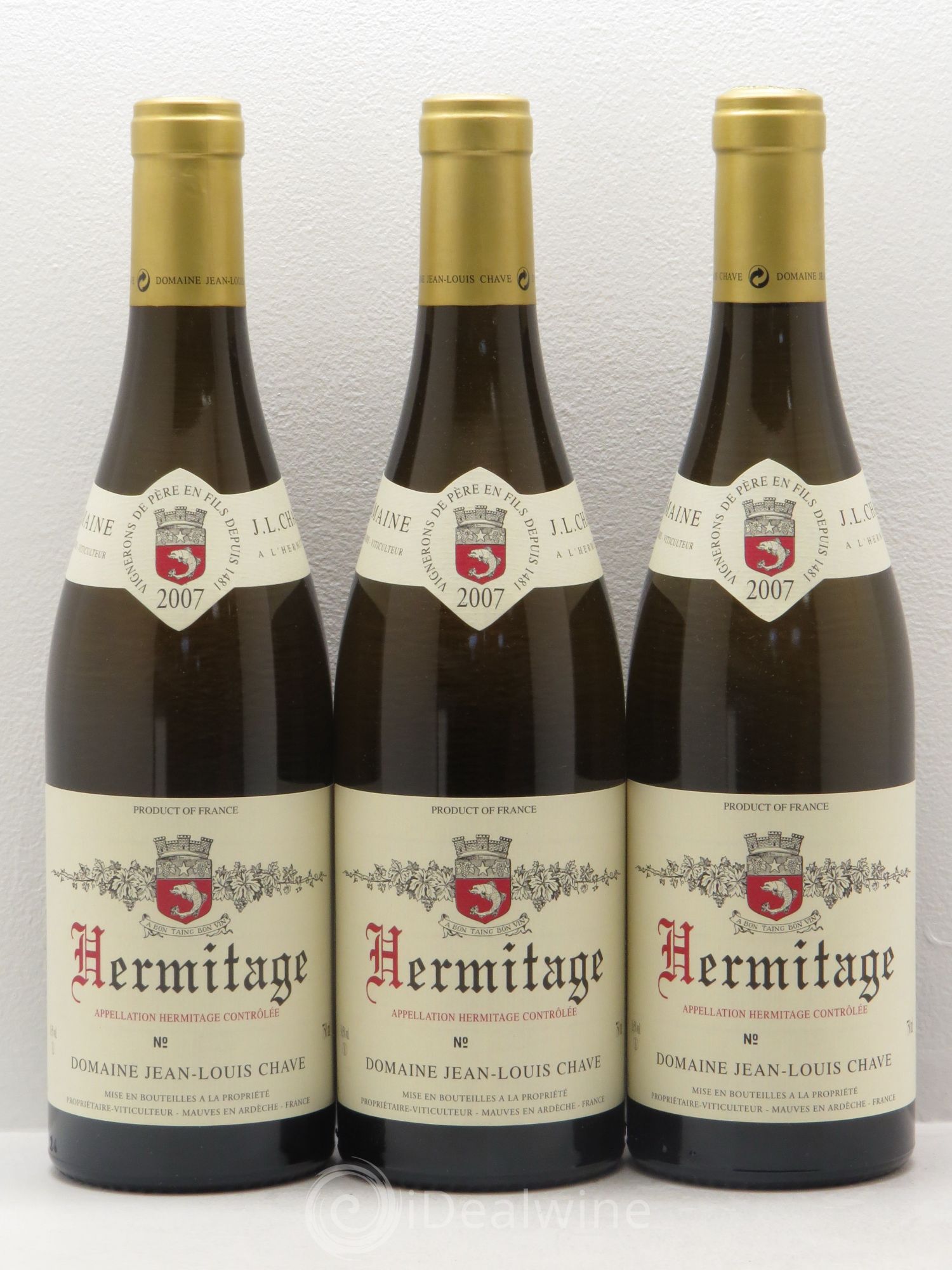 Hermitage Jean-Louis Chave 2007 - Lot de 3 bouteilles - 0