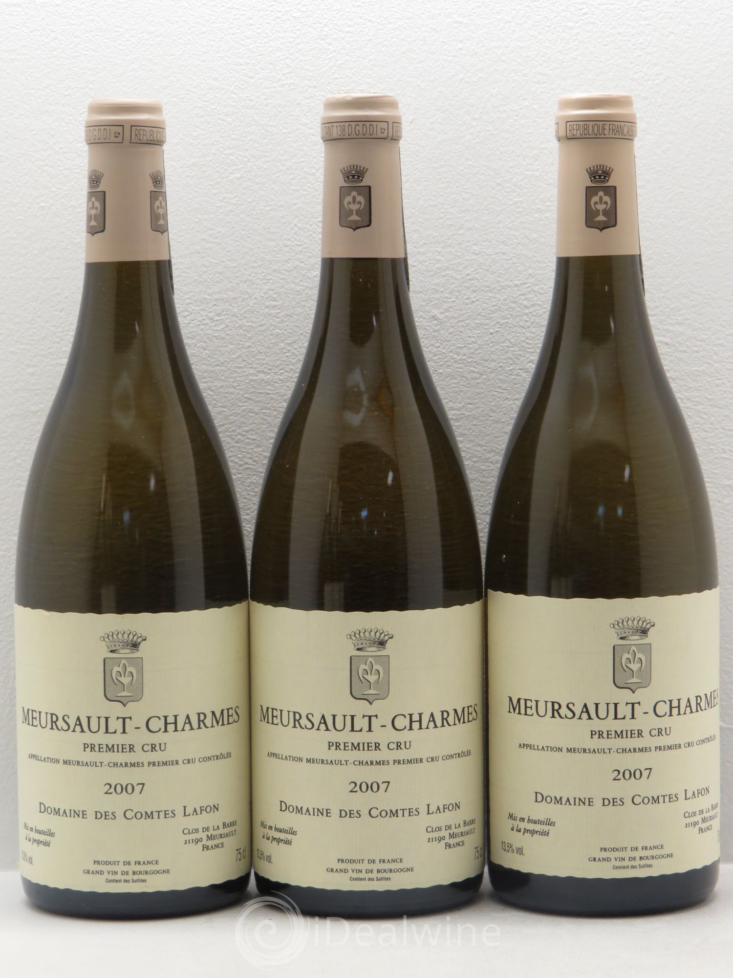Meursault 1er Cru Charmes Comtes Lafon (Domaine des) 2007 - Lot de 3 bouteilles - 0