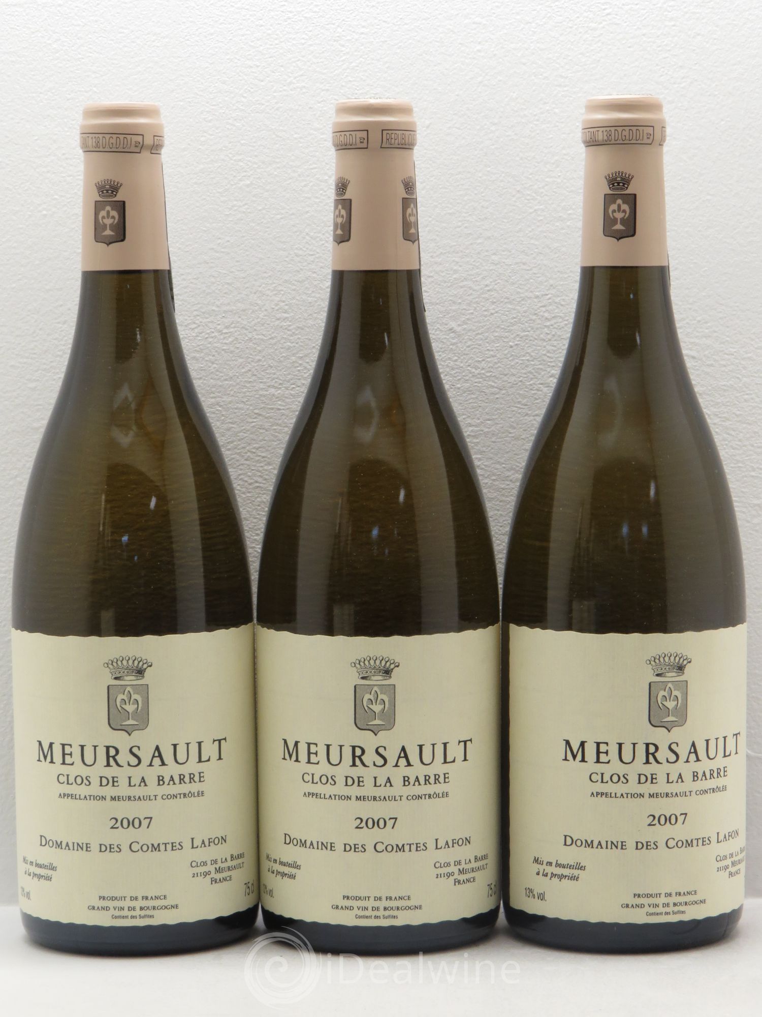 Meursault Clos de la Barre Comtes Lafon (Domaine des) 2007 - Lot de 3 bouteilles - 0