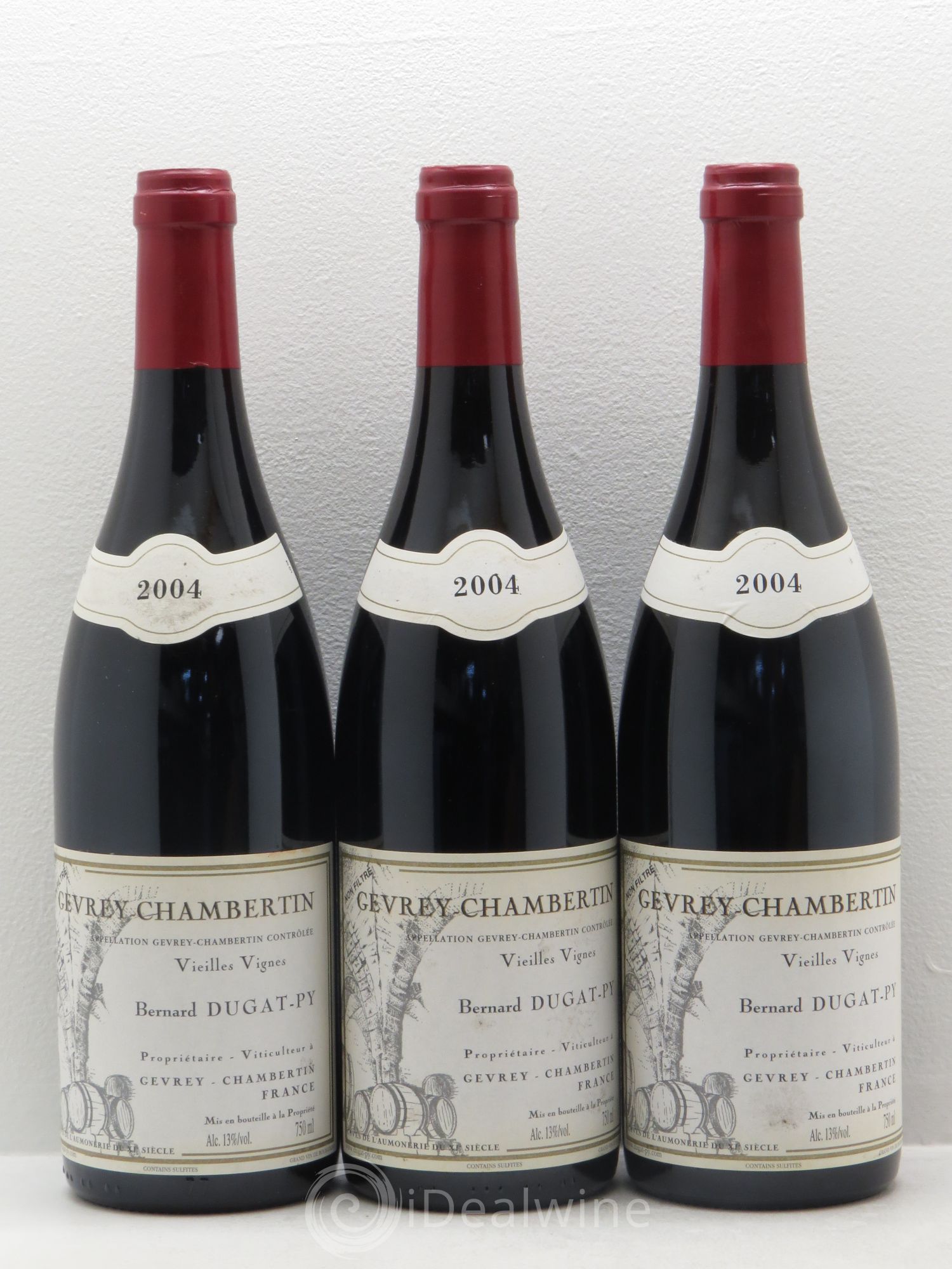 Gevrey-Chambertin Vieilles Vignes Dugat-Py 2004 - Lot de 3 bouteilles - 0
