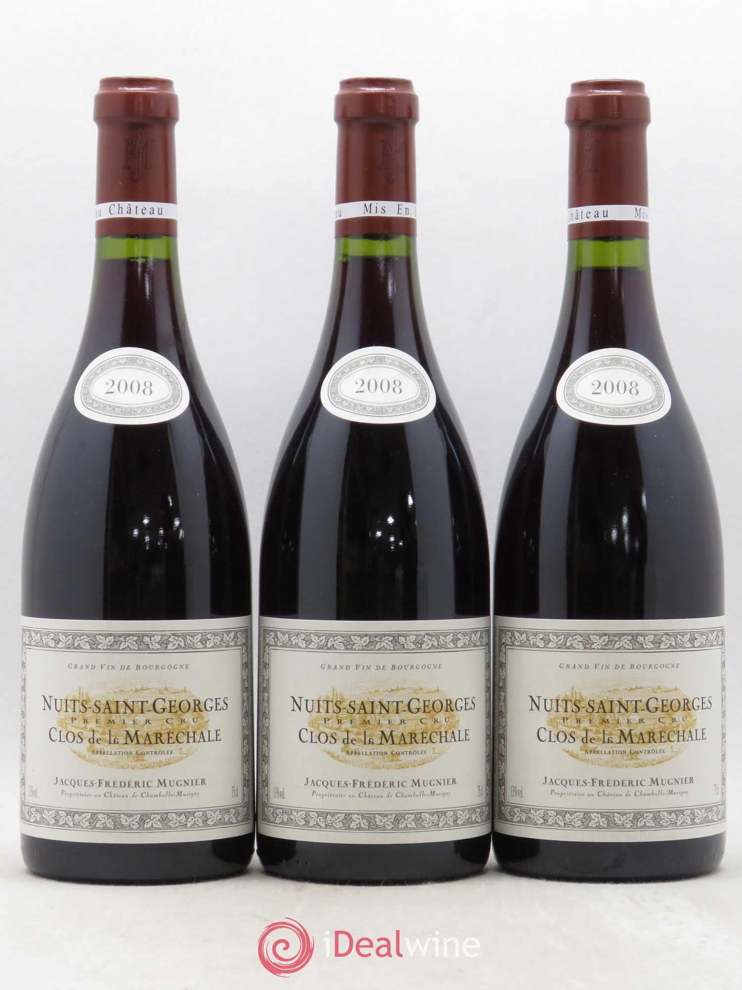 Nuits-Saint-Georges 1er Cru Clos de La Maréchale Jacques-Frédéric Mugnier 2008 - Lot de 3 bouteilles - 0