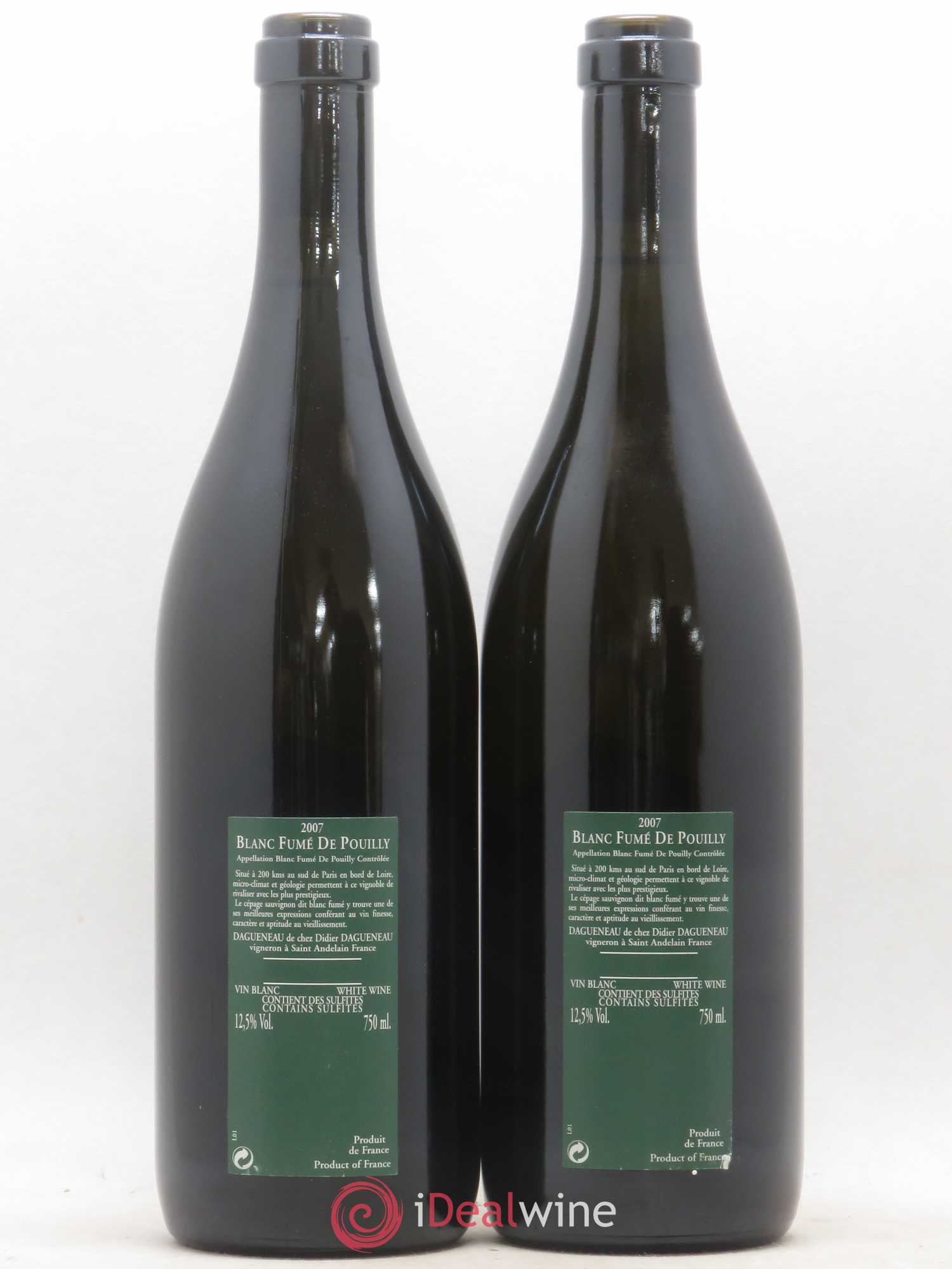Vin de France (anciennement Pouilly-Fumé) Silex Dagueneau (Domaine Didier - Louis-Benjamin) 2007 - Lot de 2 bouteilles - 1