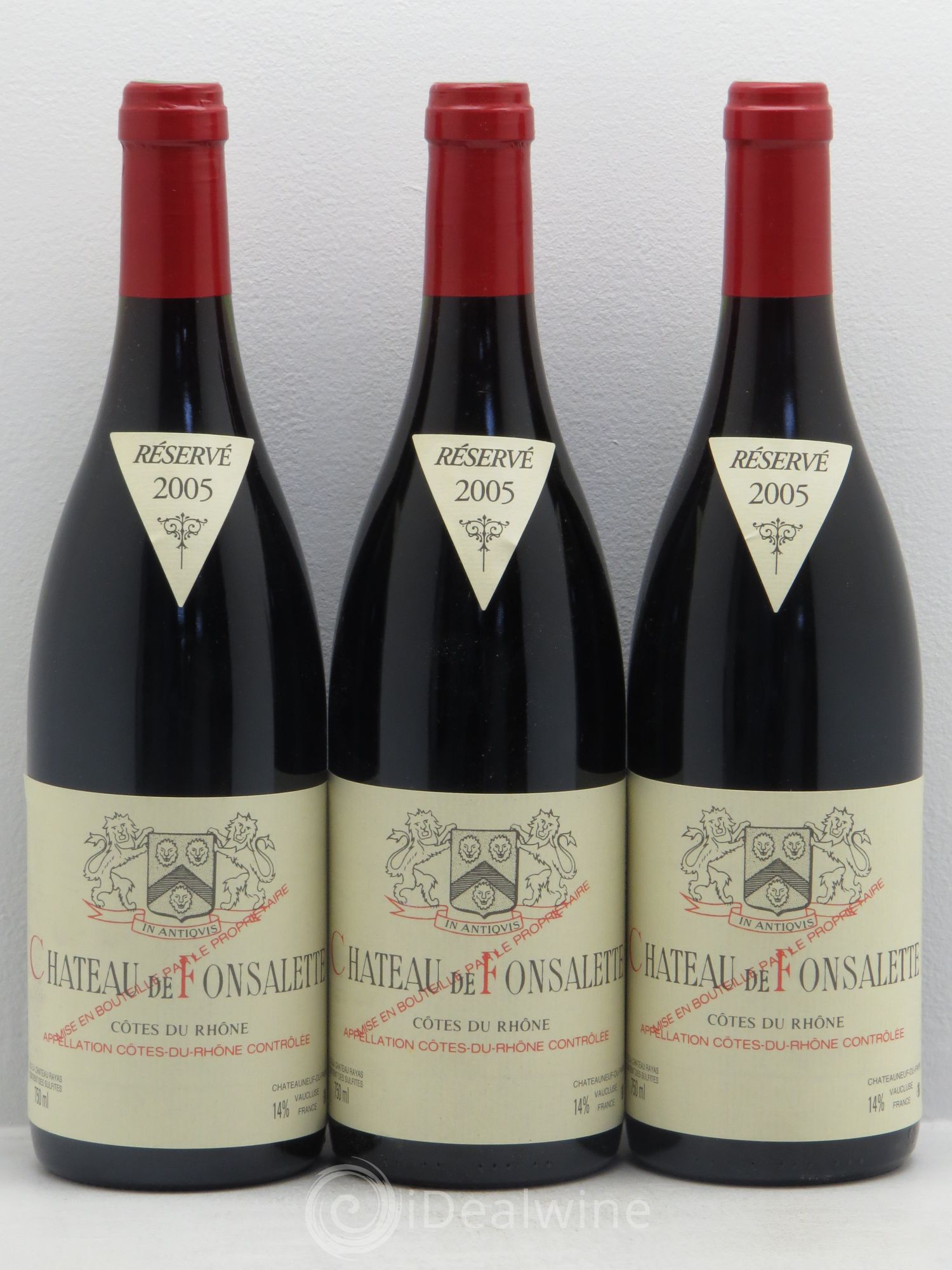 Côtes-du-Rhône Château de Fonsalette Emmanuel Reynaud 2005 - Lot de 3 bouteilles - 0