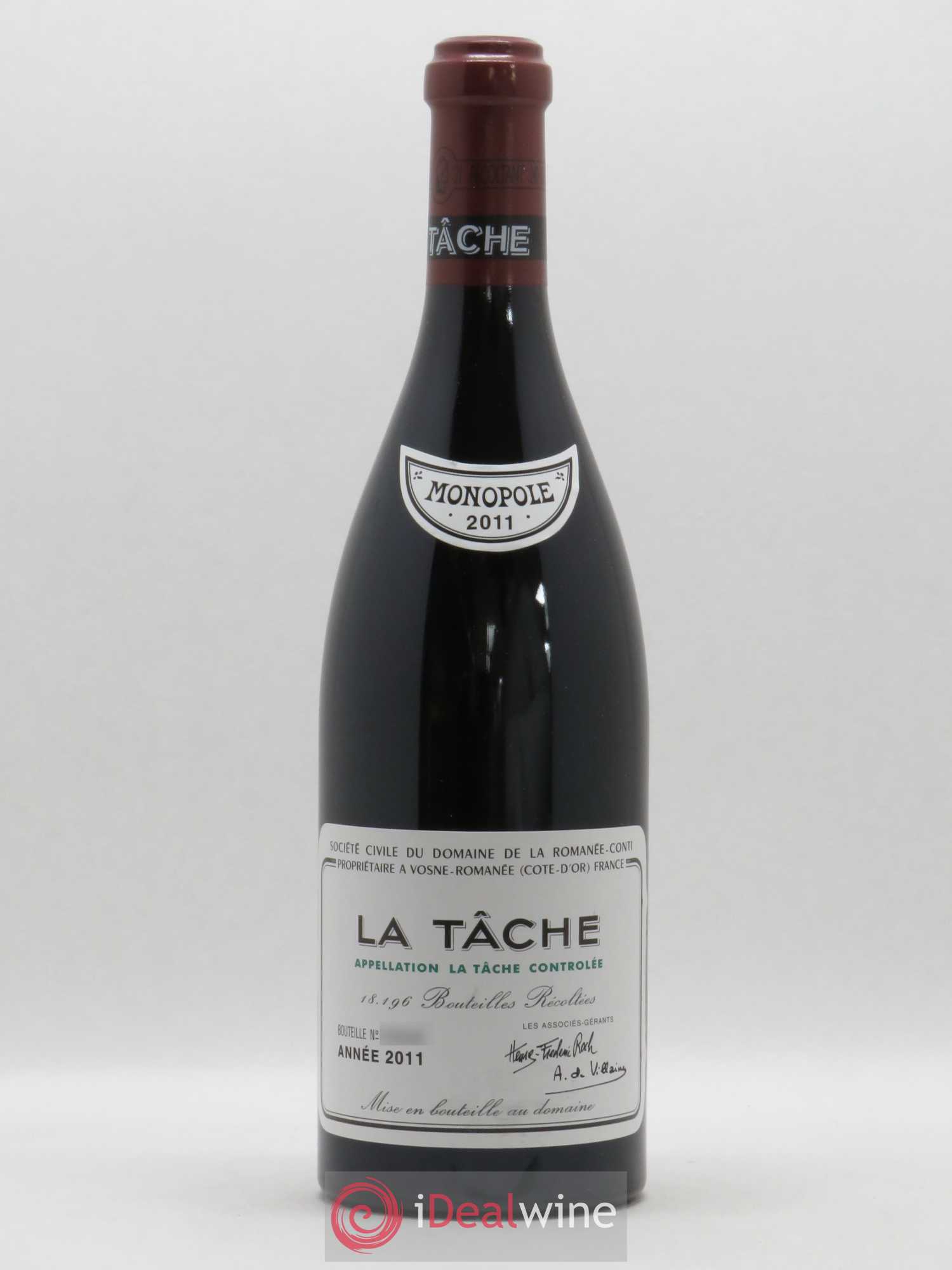 La Tâche Grand Cru Domaine de la Romanée-Conti 2011 - Lot de 1 bouteille - 0