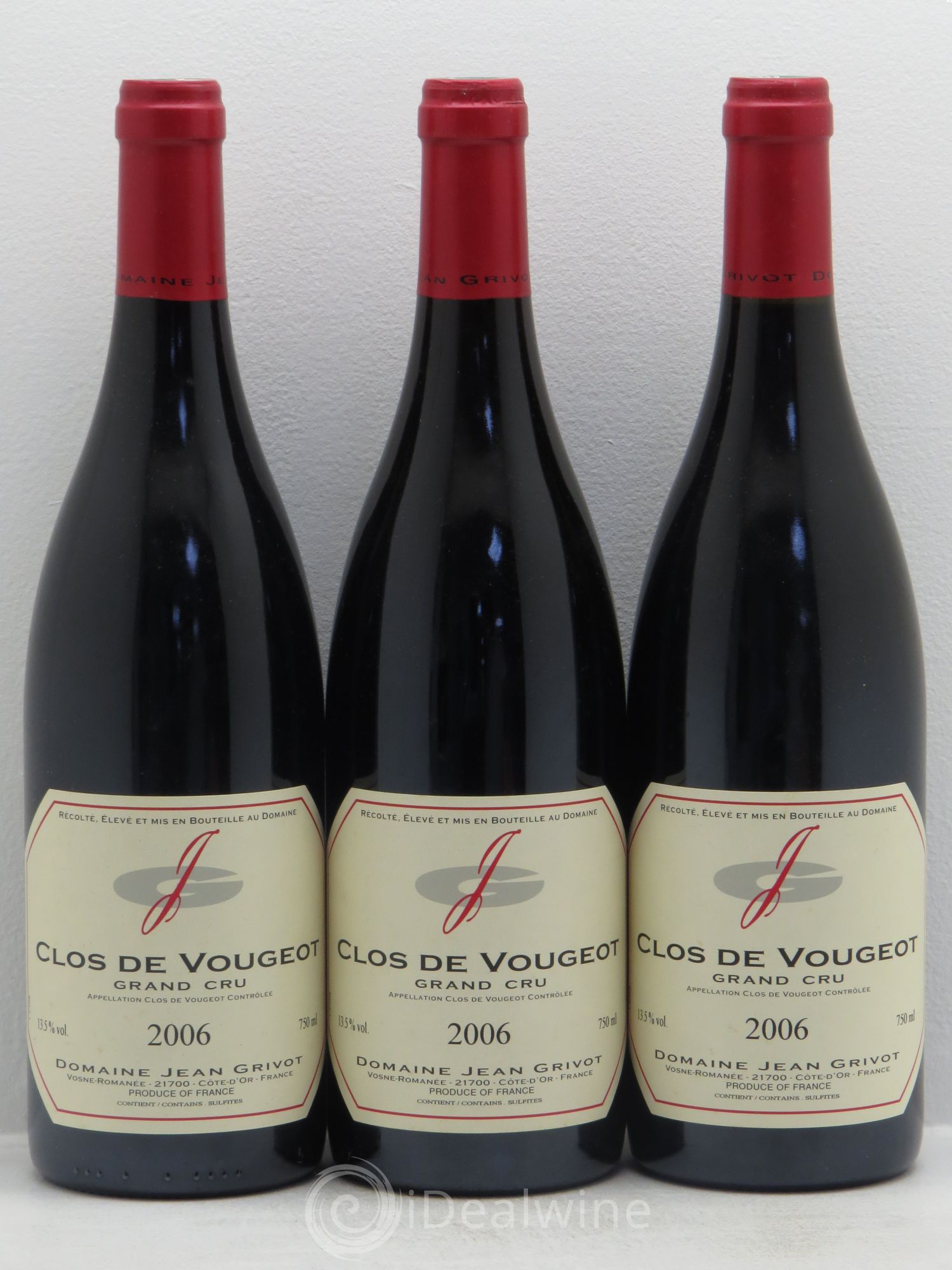 Clos de Vougeot Grand Cru Jean Grivot 2006 - Lot de 3 bouteilles - 0
