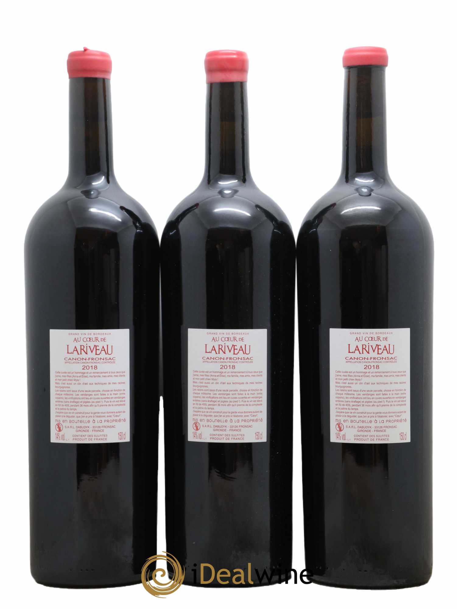 Canon-Fronsac Au Coeur De Lariveau Nicolas Dabudyk 2018 - Lot de 3 magnums - 1