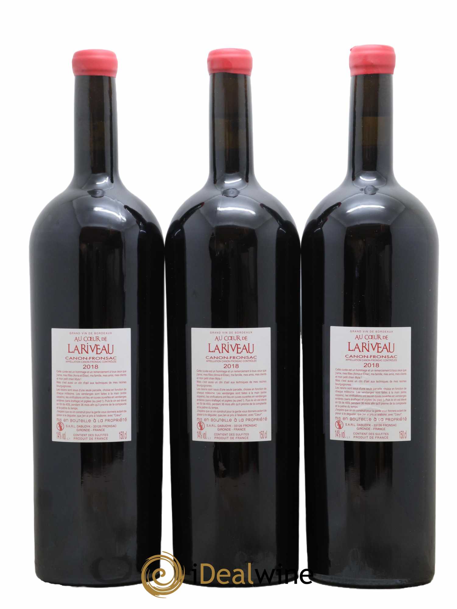 Canon-Fronsac Au Coeur De Lariveau Nicolas Dabudyk 2018 - Lot de 3 magnums - 1