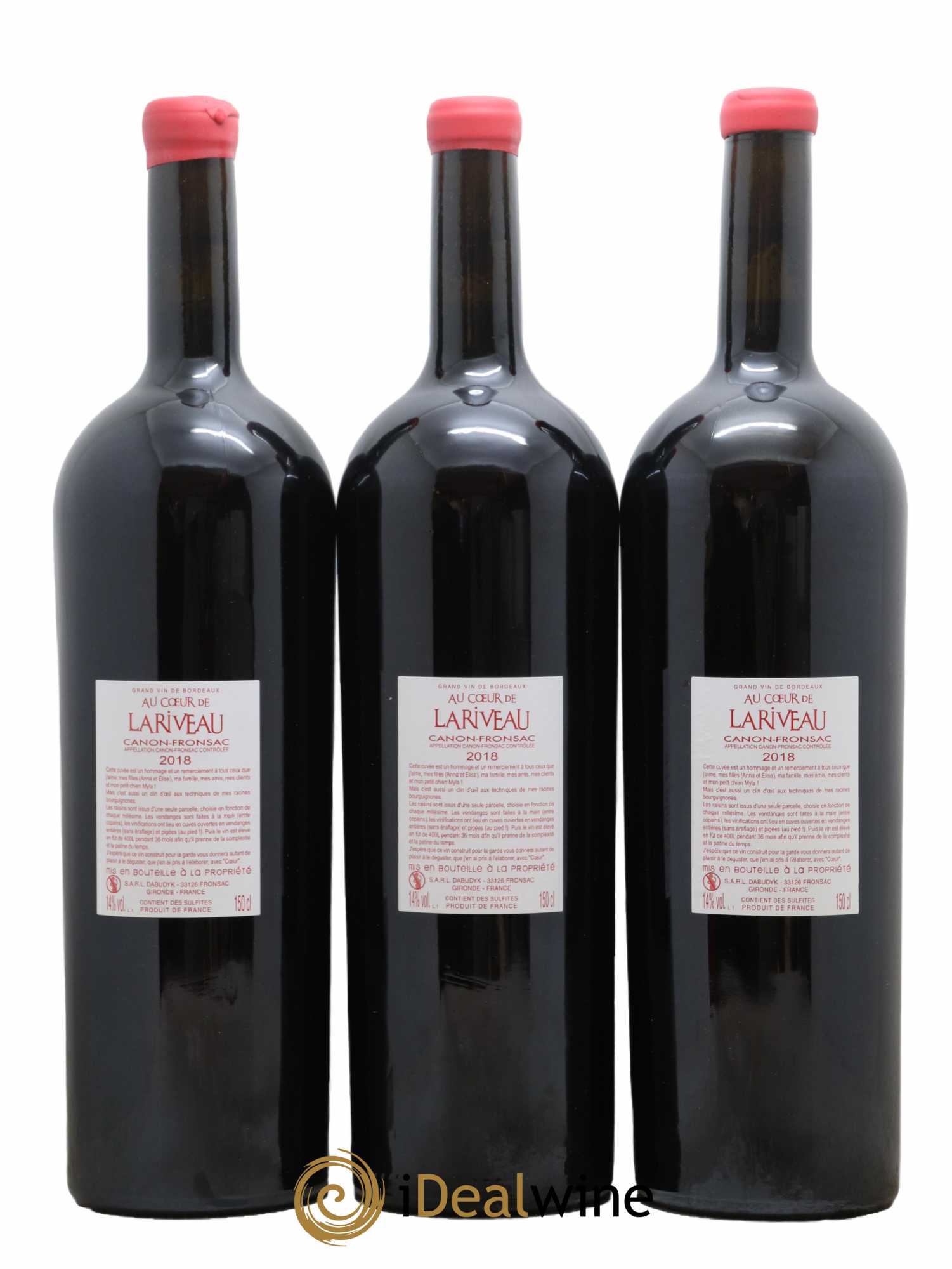 Canon-Fronsac Au Coeur De Lariveau Nicolas Dabudyk 2018 - Lot de 3 magnums - 1
