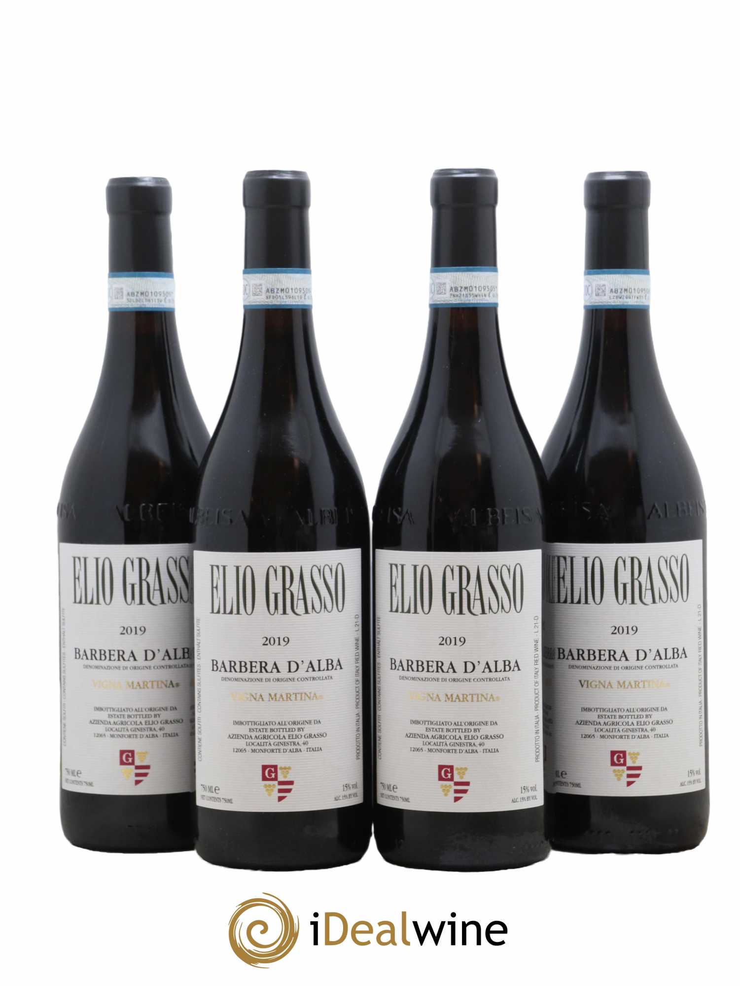 Barbera d'Alba DOC Vigna Martina Elio Grasso 2019 - Lot de 4 bouteilles - 0