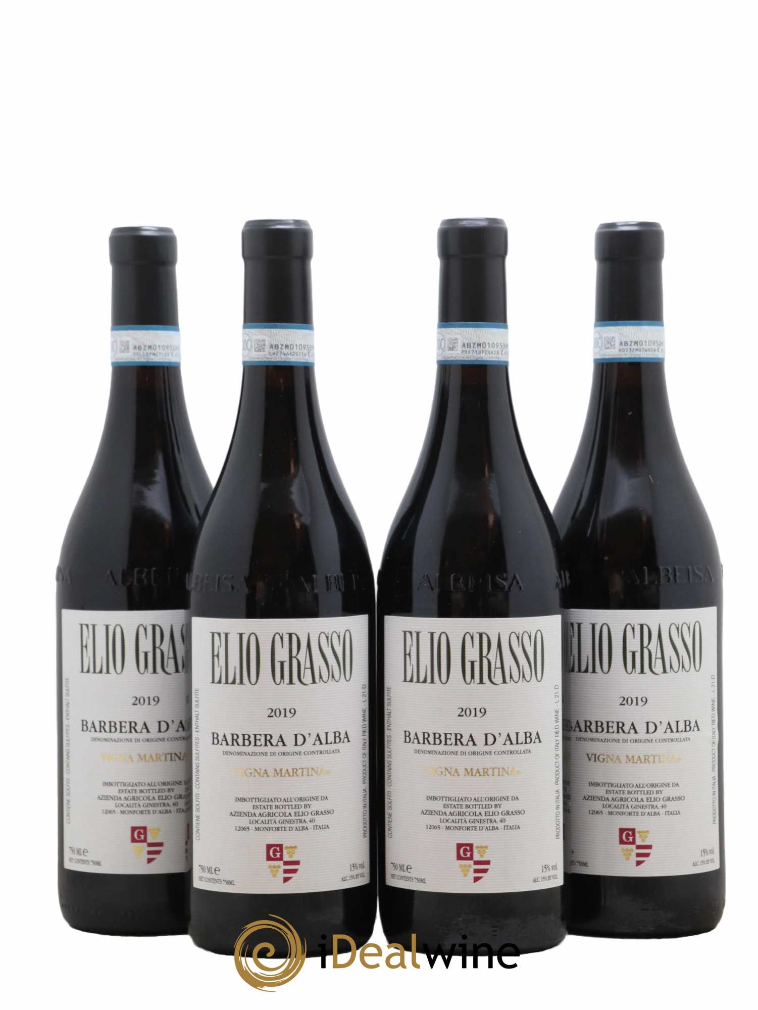 Barbera d'Alba DOC Vigna Martina Elio Grasso 2019 - Lot de 4 bouteilles - 0