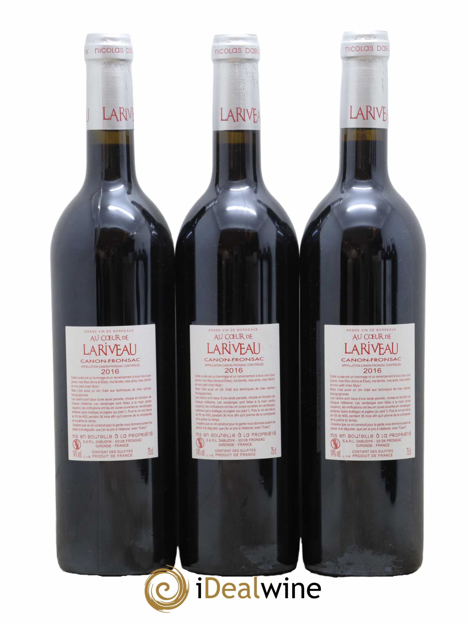 Canon-Fronsac Au Coeur De Lariveau Château Lariveau 2016 - Lot de 6 bouteilles - 2