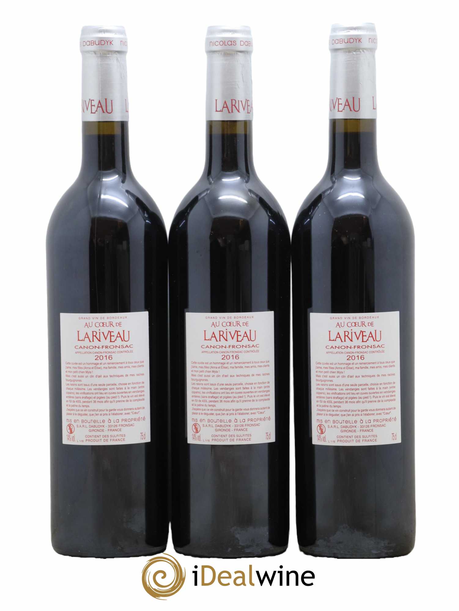 Canon-Fronsac Au Coeur De Lariveau Château Lariveau 2016 - Lot de 6 bouteilles - 4