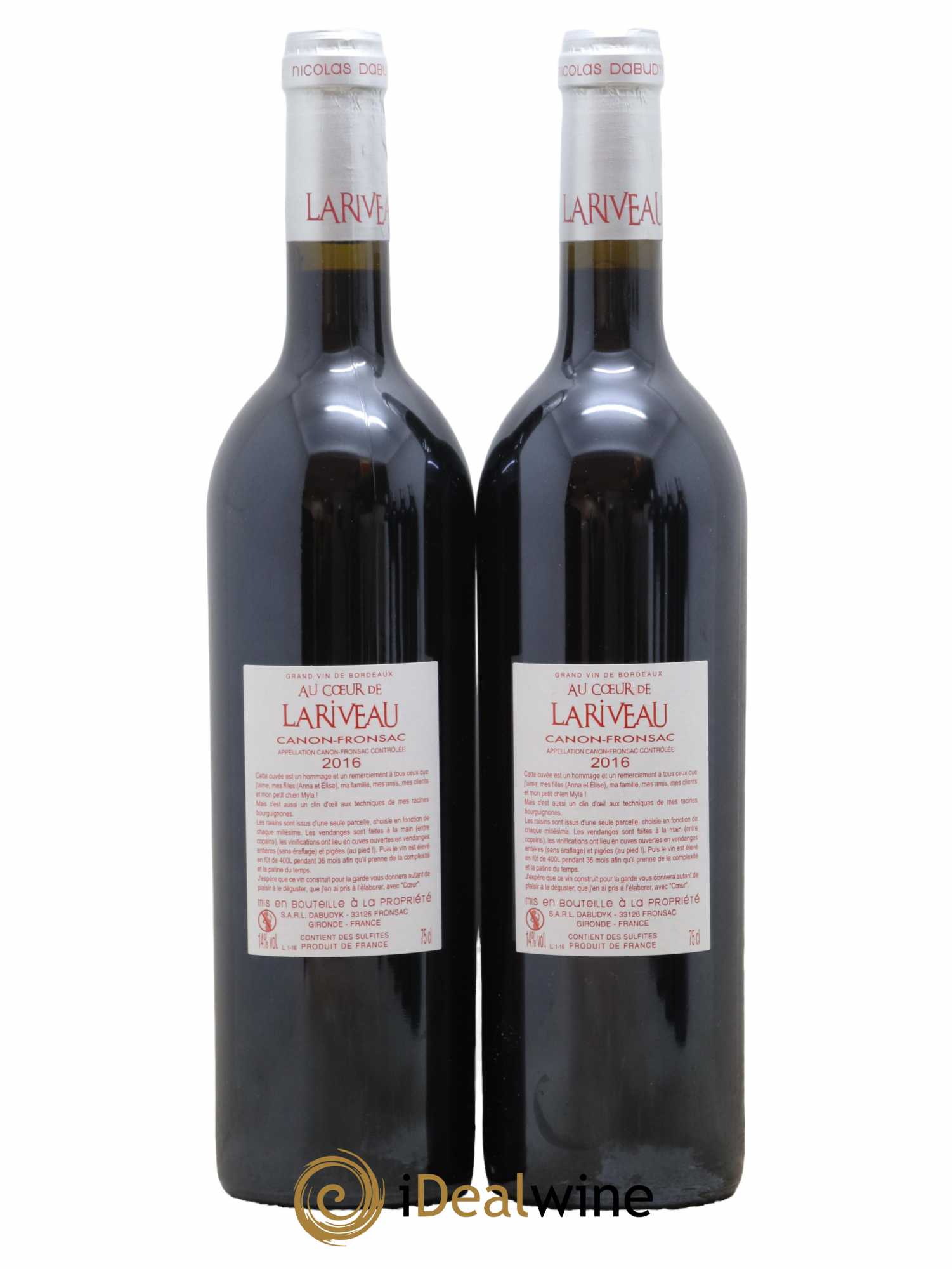 Canon-Fronsac Au Coeur De Lariveau Château Lariveau 2016 - Lot de 2 bouteilles - 1