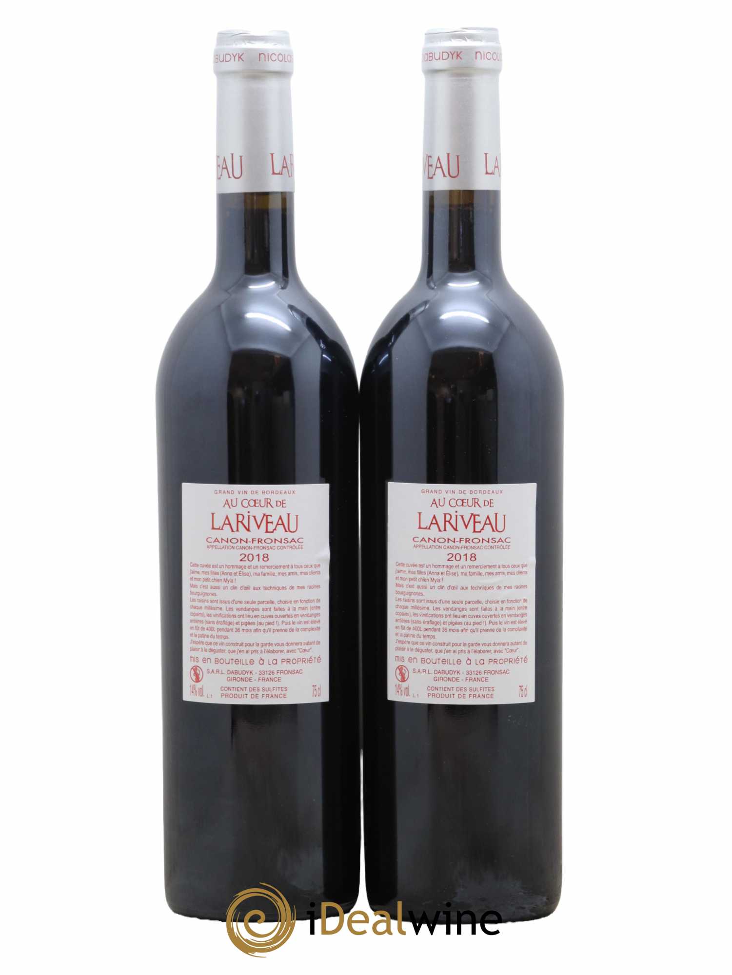 Canon-Fronsac Au Coeur De Lariveau Château Lariveau 2018 - Lot de 2 bouteilles - 1