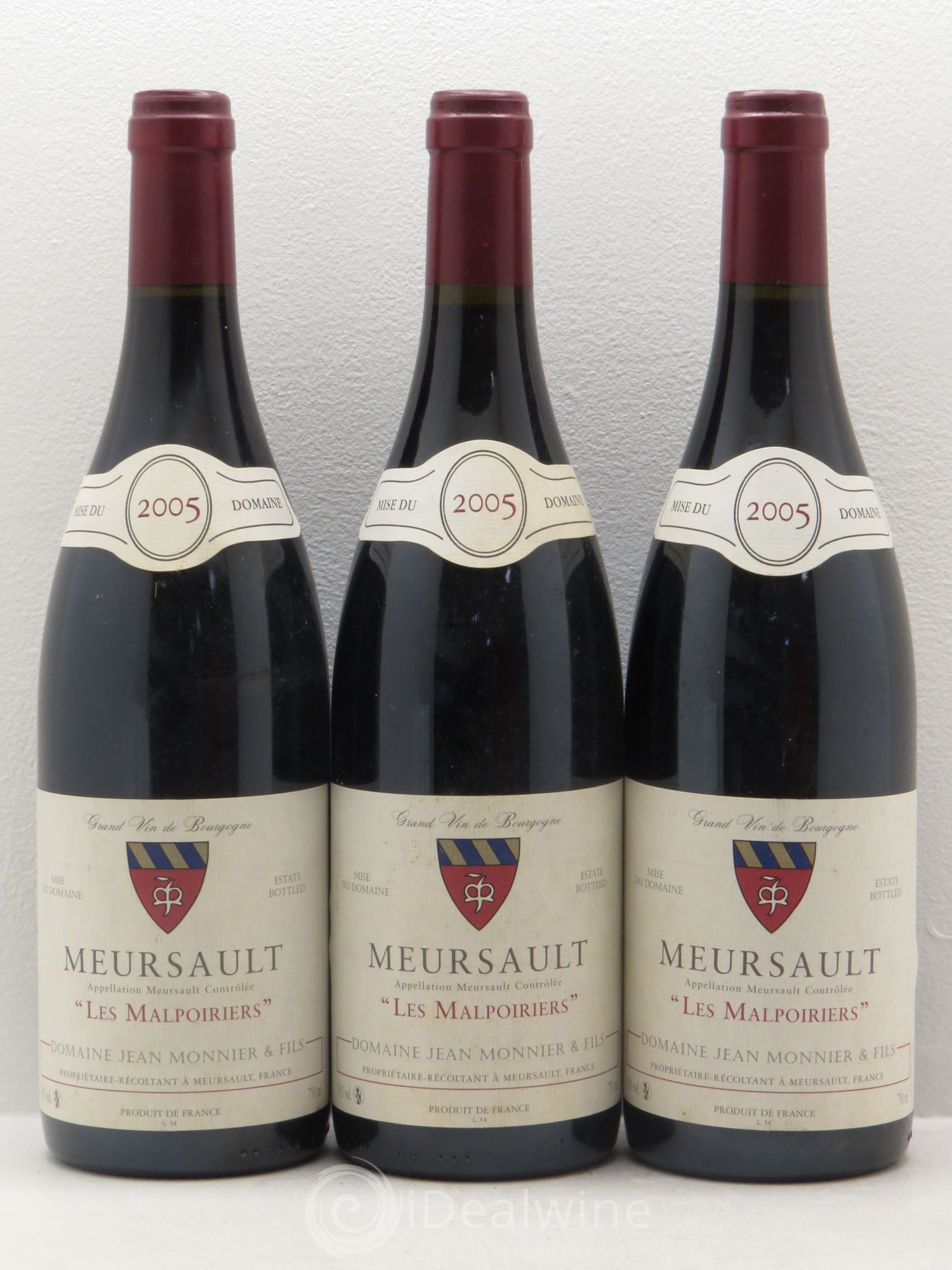 Meursault J.Monnier Les Malpoiriers (sans prix de réserve) 2005 - Posten von 3 Flaschen - 0