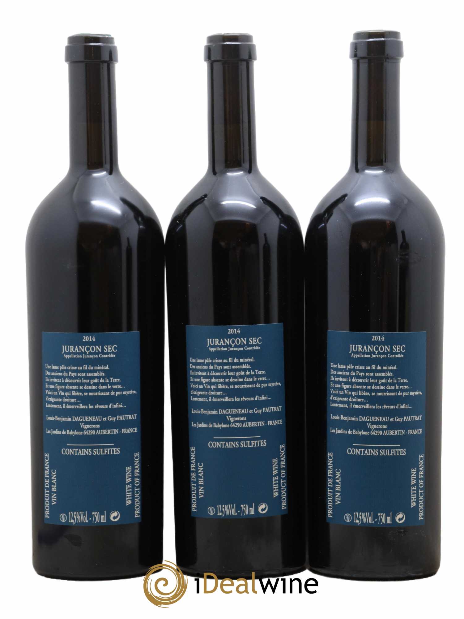 Vin de France(anciennement Jurançon) Les Jardins de Babylone Sec Didier Dagueneau 2014 - Lot de 3 bouteilles - 1