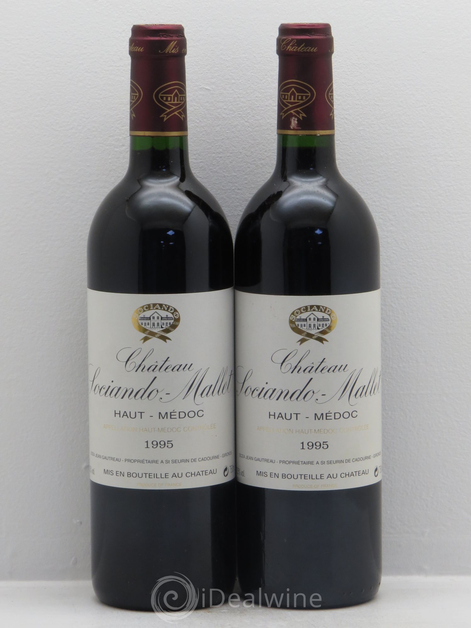 Château Sociando Mallet 1995 - Lot de 2 bouteilles - 0