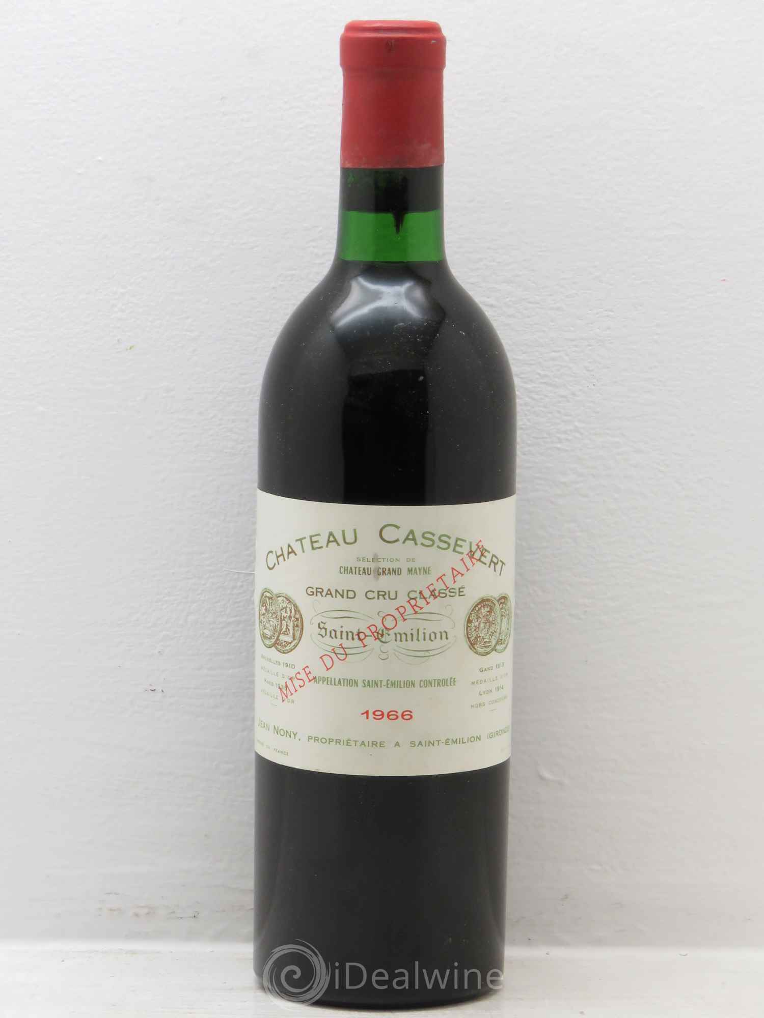 Saint-Émilion Chateau Cassevert 1966 - Posten von 1 Flasche - 0
