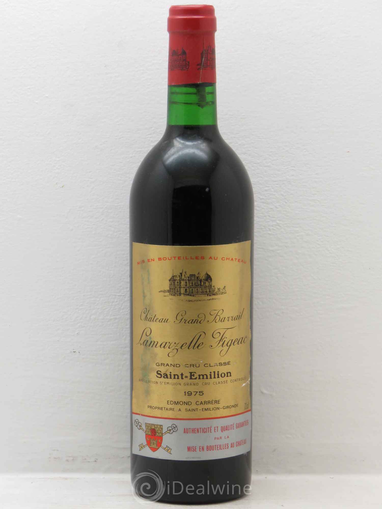 Château Grand Barrail Lamarzelle Figeac Grand Cru Classé 1975 - Lot de 1 bouteille - 0