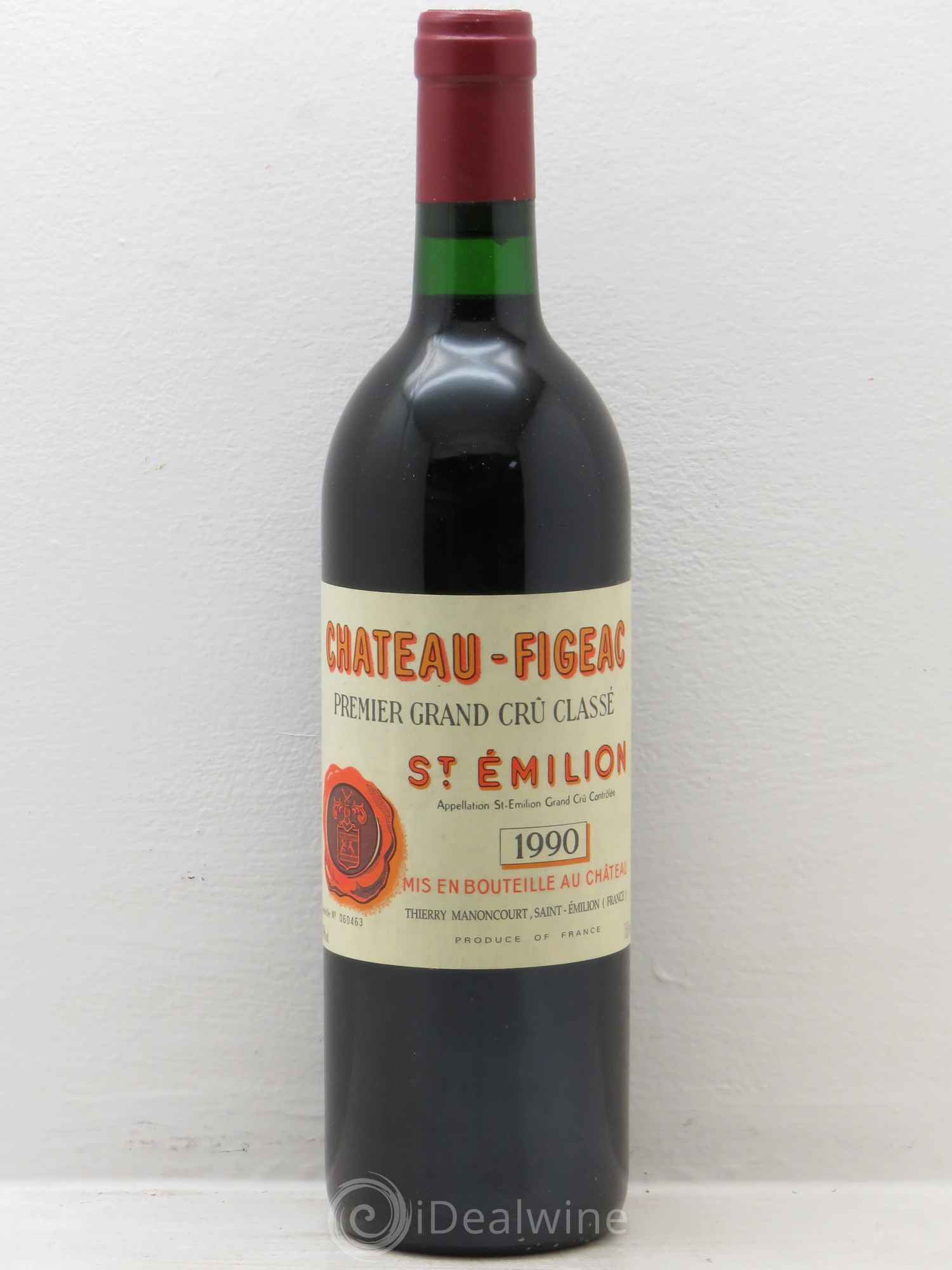Château Figeac 1er Grand Cru Classé A 1990 - Lot de 1 bouteille - 0