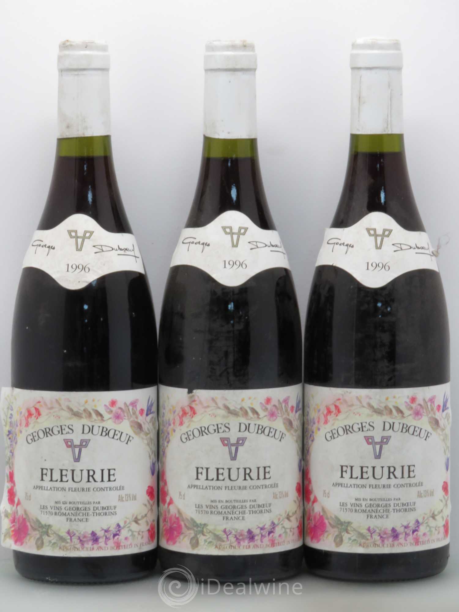 Fleurie Georges Duboeuf (Maison) (sans prix de reserve) 1996 - Lot de 3 bouteilles - 0