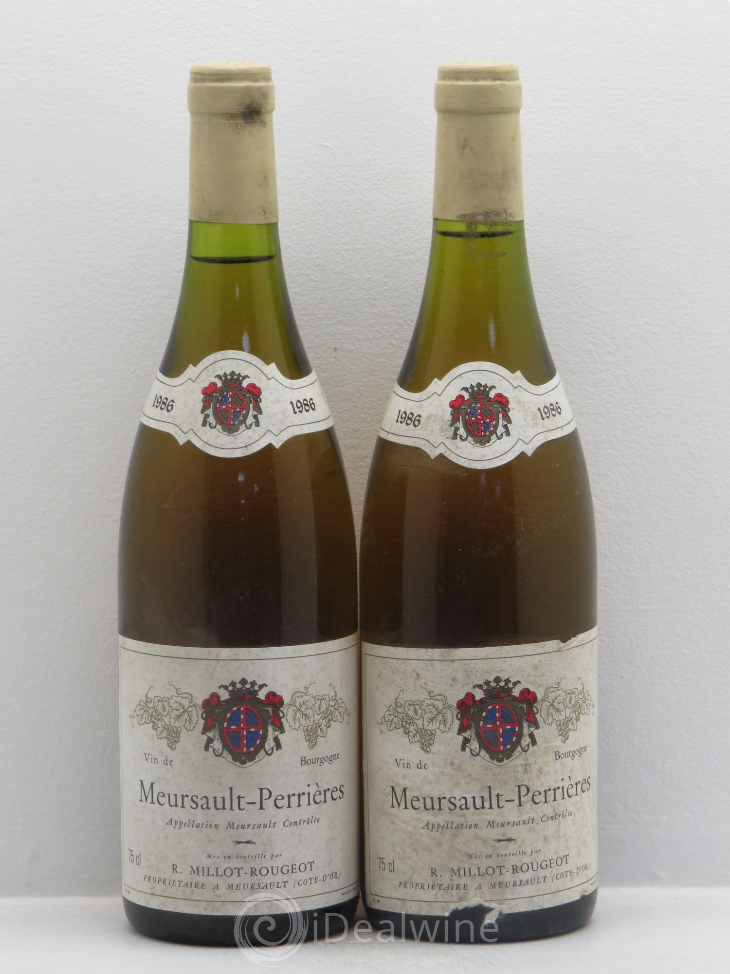 Meursault 1er Cru R.Millot Rougeot (sans prix de réserve) 1986 - Lot de 2 bouteilles - 0