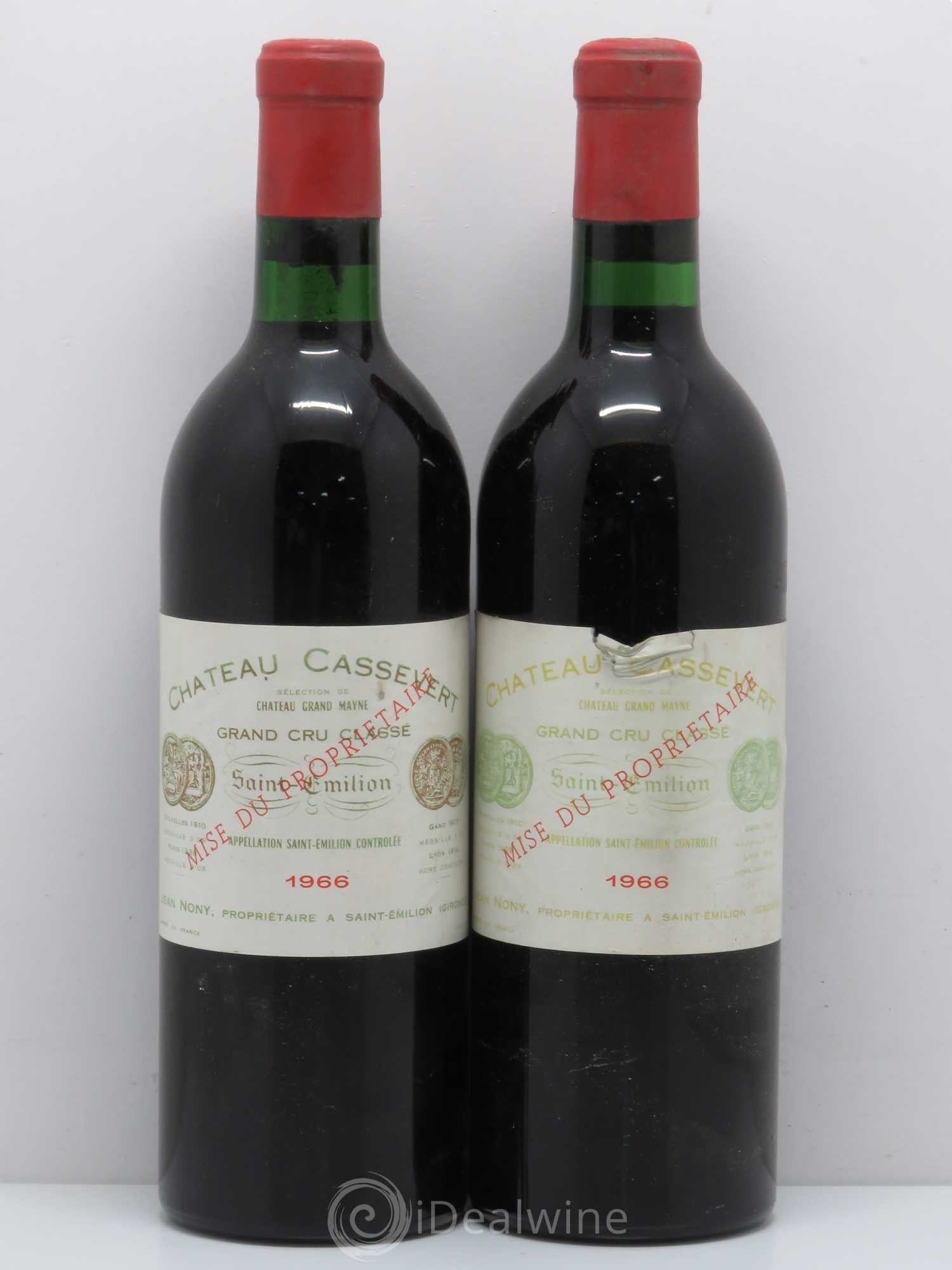 Saint-Émilion Grand Cru Château Cassevert 1966 - Posten von 2 Flaschen - 0